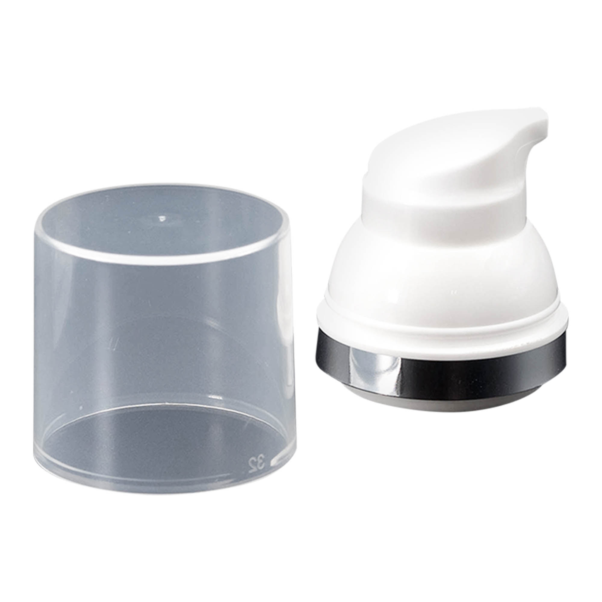 Testa pompa erogatrice airless 'Mezzo', plastica PP, bianca Testa pompa erogatrice airless 'Mezzo', plastica PP, bianca