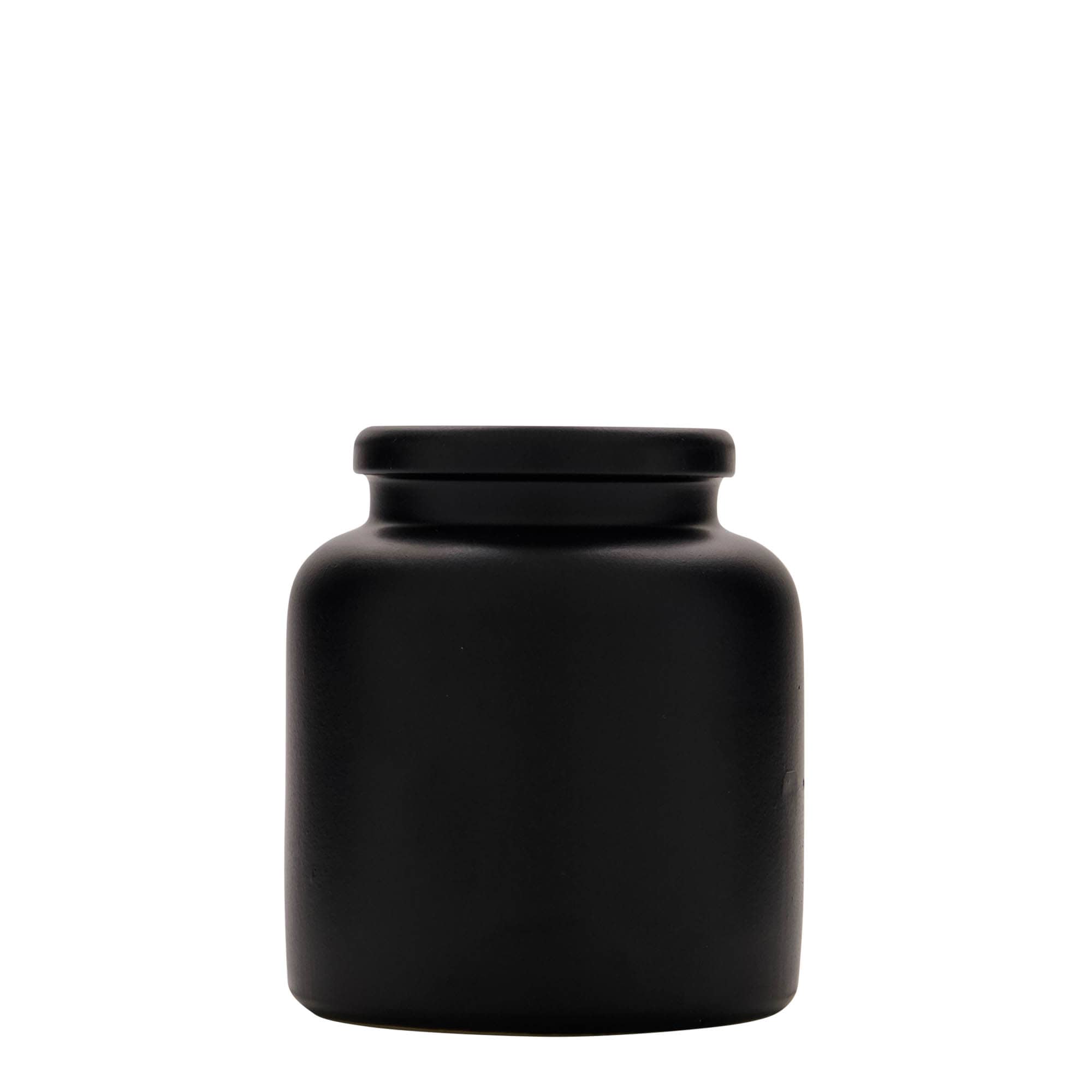 270 ml vaso in gres, ceramica, nero, bocca: coperchio a calotta