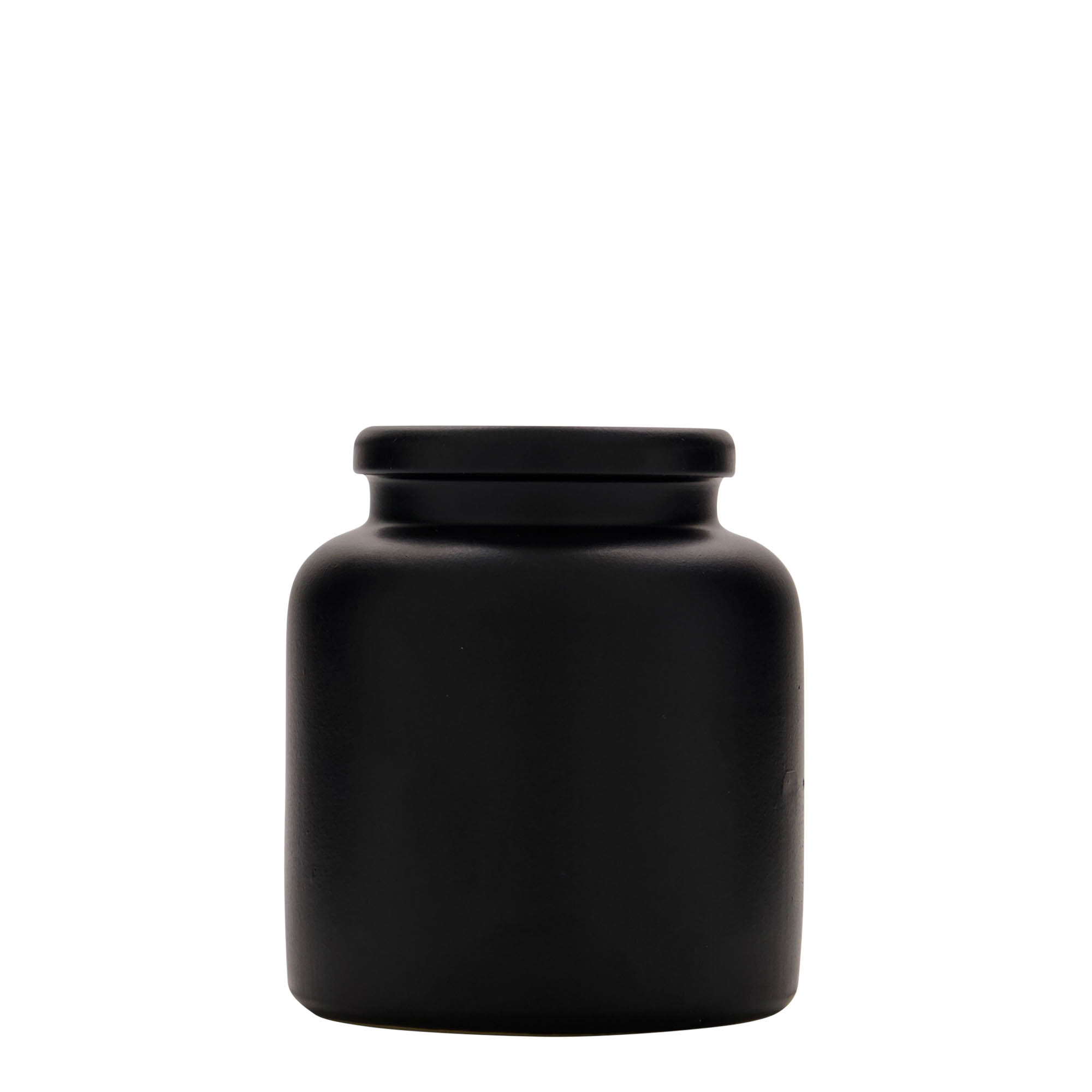 270 ml vaso in gres, ceramica, nero, bocca: coperchio a calotta