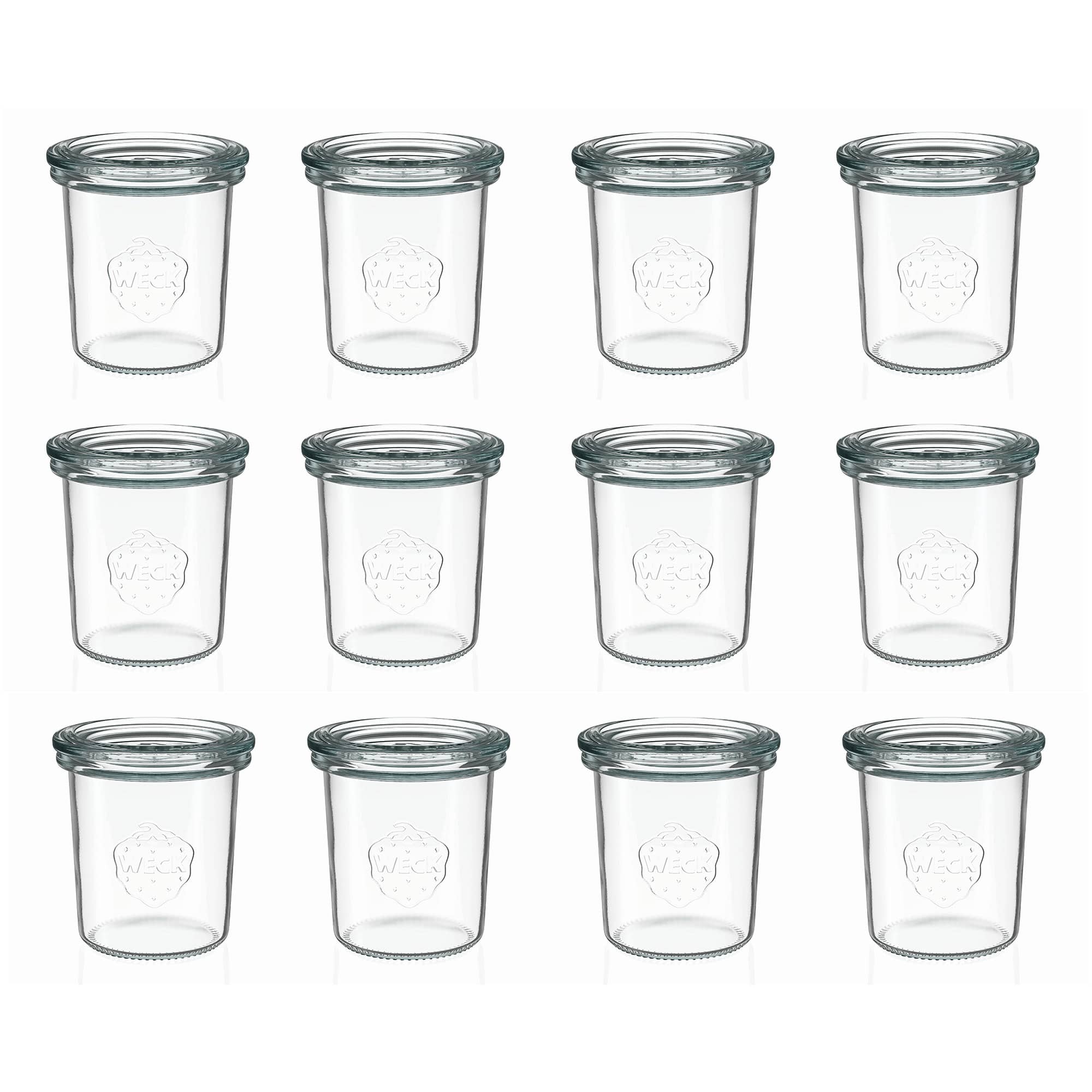 12x 160 ml vaso WECK a bocca larga con coperchio in vetro RR 60
