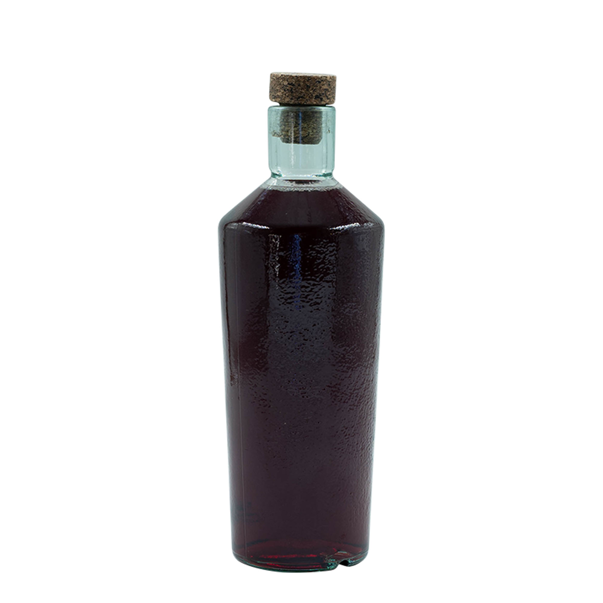 Bottiglia di vetro artigianale da 700 ml 'Primal', bocca: sughero
