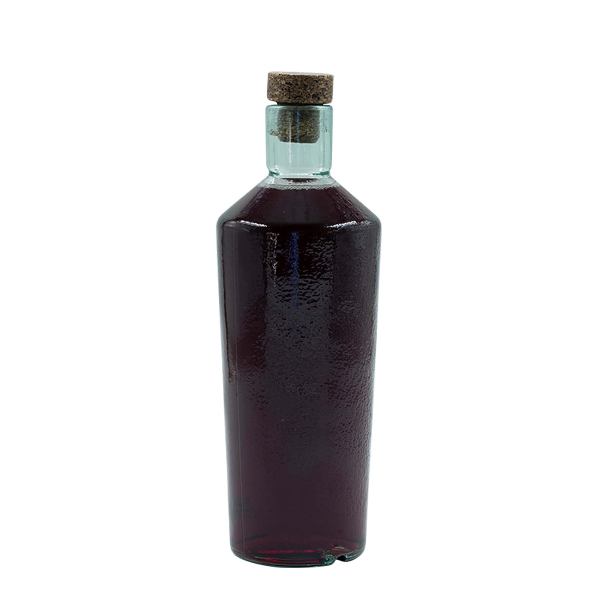 Bottiglia di vetro artigianale da 700 ml 'Primal', bocca: sughero