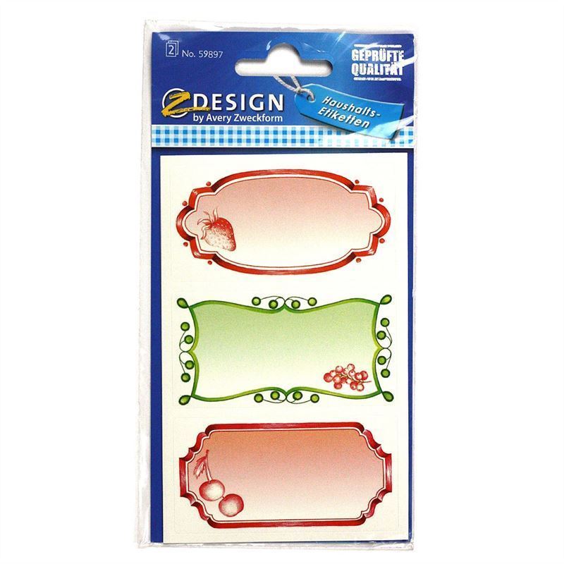 Zweckform Etichette 'Frutta', rettangolari, carta, multicolore Zweckform Etichette 'Frutta', rettangolari, carta, multicolore