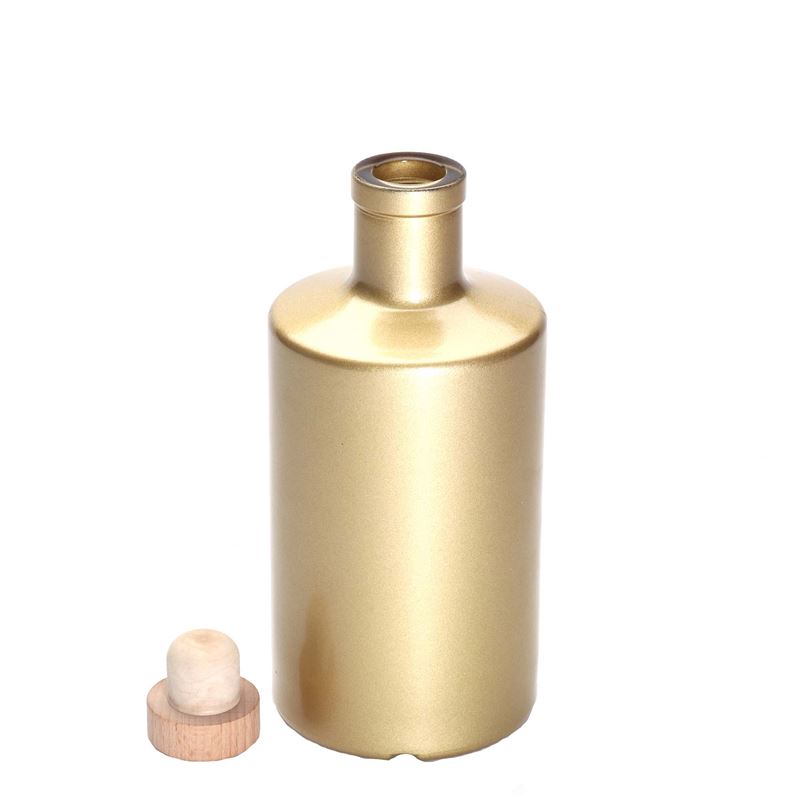 Bottiglia di vetro da 500 ml 'Caroline', oro, bocca: sughero Bottiglia di vetro da 500 ml 'Caroline', oro, bocca: sughero