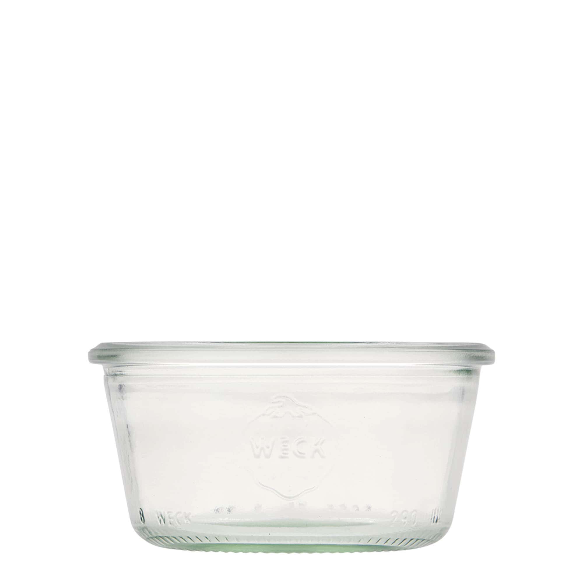 6x 290 ml vaso WECK a bocca larga basso con coperchio in vetro RR 100