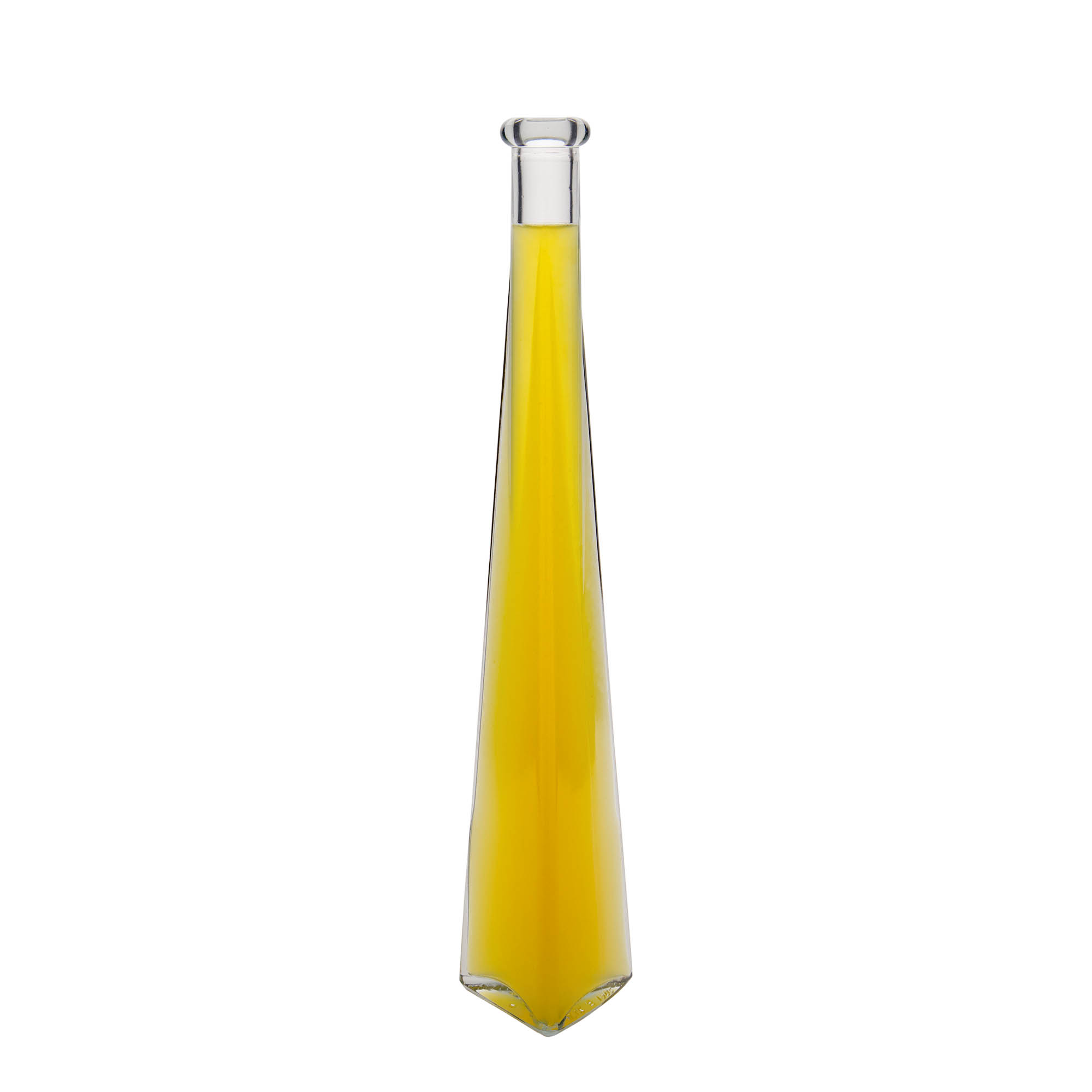 Bottiglia di vetro da 200 ml 'Dama Triangolore', triangolare, bocca: sughero Bottiglia di vetro da 200 ml 'Dama Triangolore', triangolare, bocca: sughero