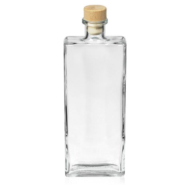 350 ml Bottiglia di vetro 'Gianna', rettangolare, imboccatura: fascetta