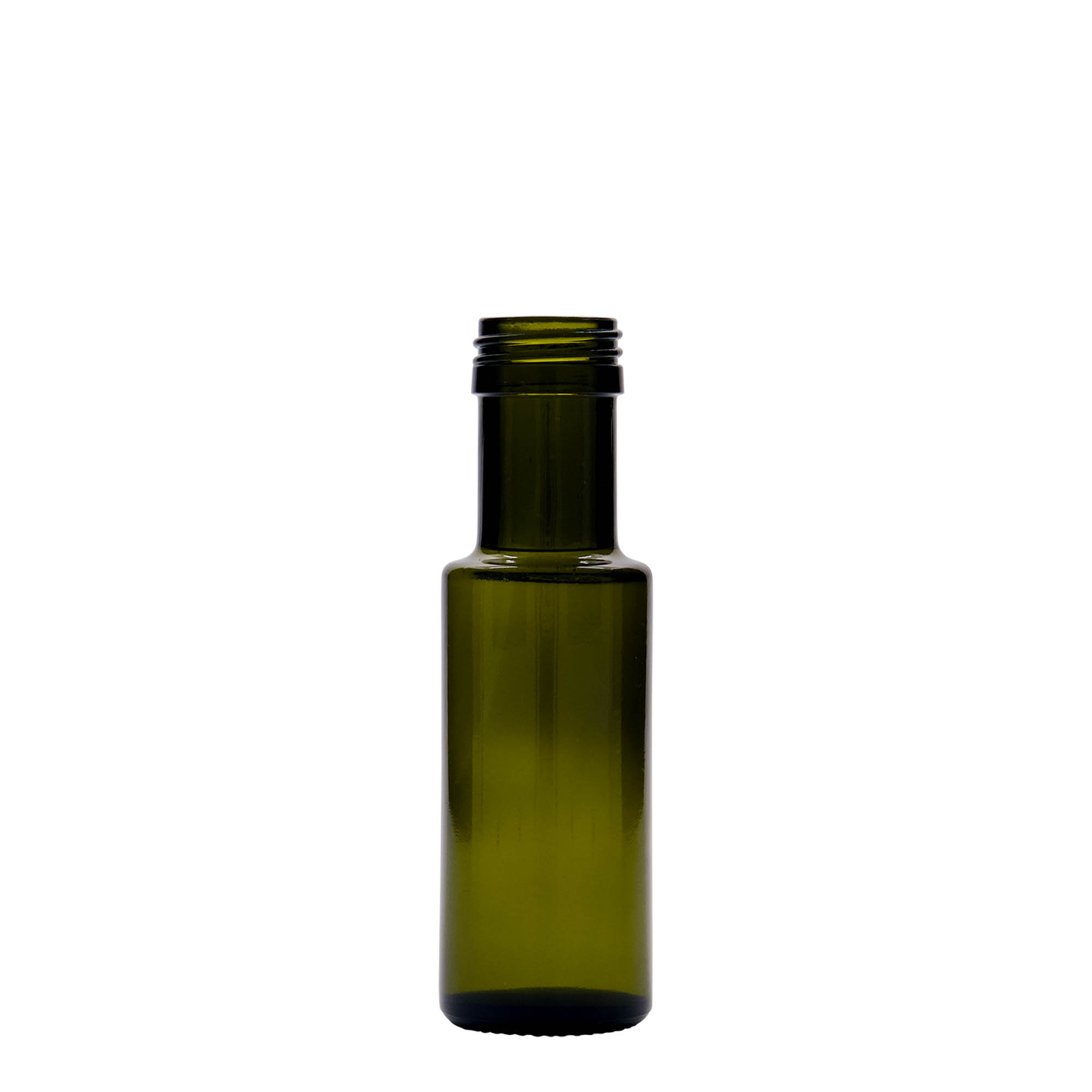 Bottiglia di vetro da 100 ml 'Dorica', verde antico, bocca: PP 31,5 Bottiglia di vetro da 100 ml 'Dorica', verde antico, bocca: PP 31,5