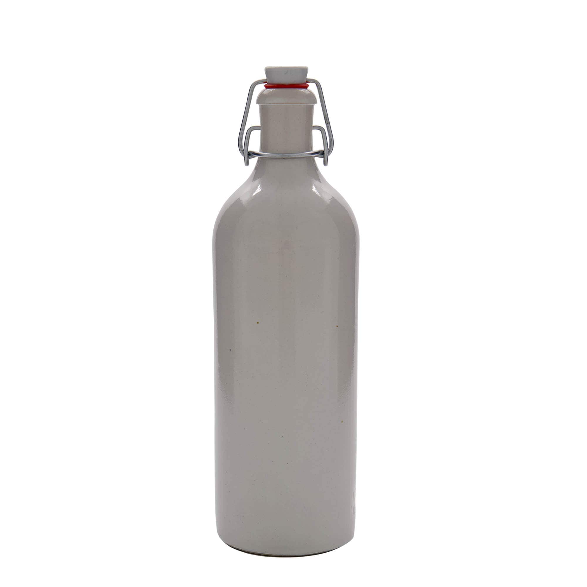 Boccale in terracotta da 750 ml, gres, bianco, bocca: chiusura a leva