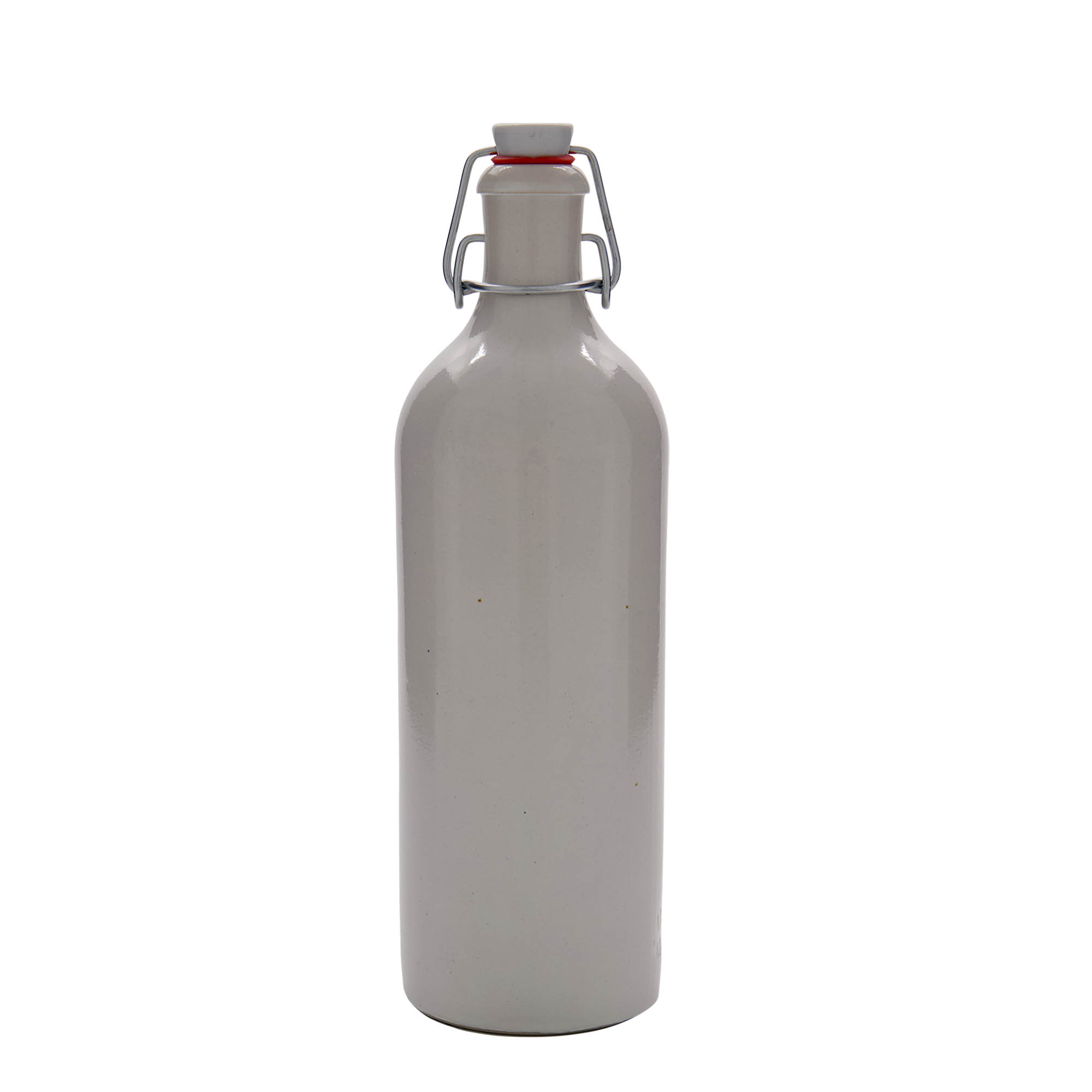 Boccale in terracotta da 750 ml, gres, bianco, bocca: chiusura a leva