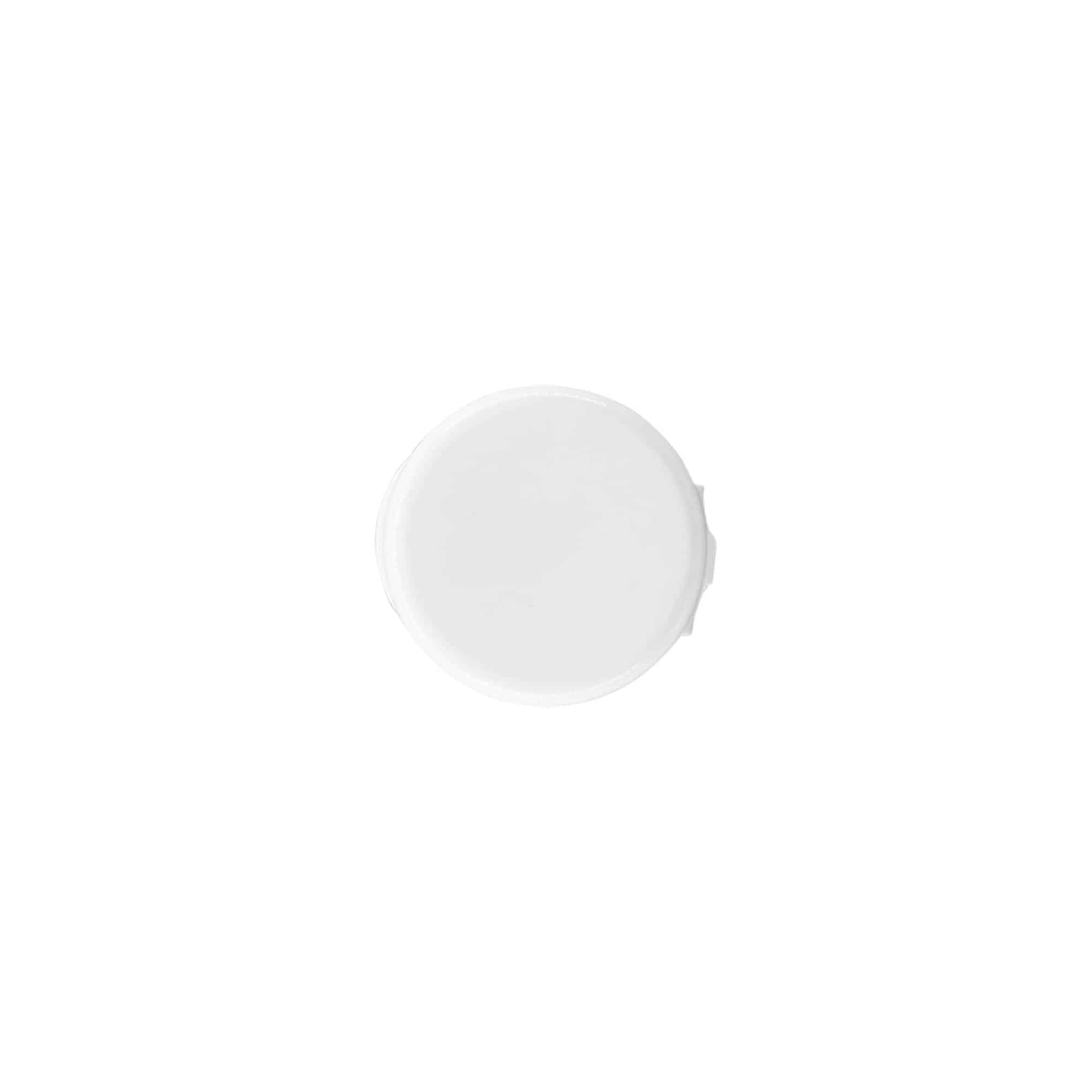 Tappo a vite con cerniera a ribalta, plastica PP, bianco, per bocca: 24/410