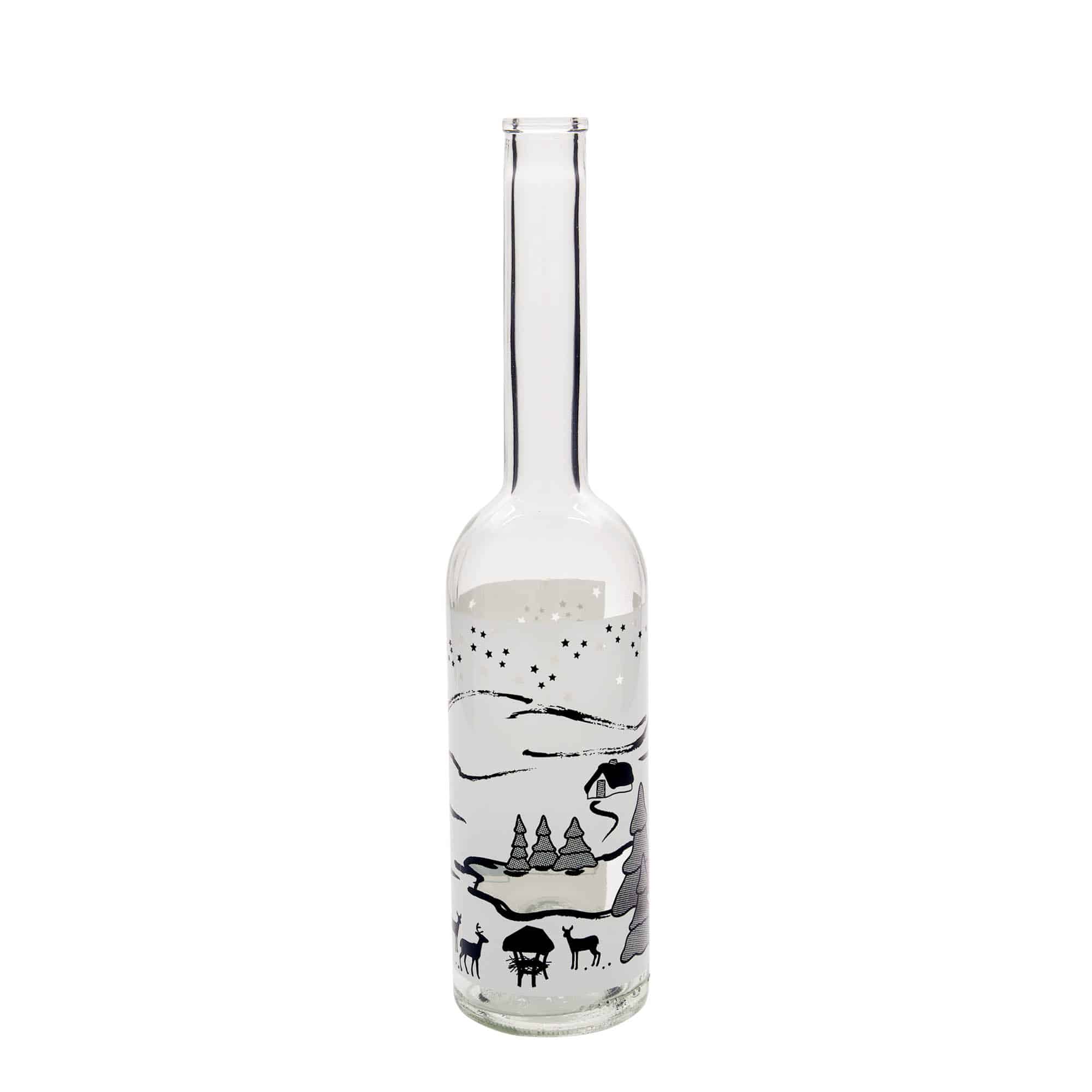 500 ml Bottiglia di vetro 'Opera', motivo: Bianco sogno d'inverno, imboccatura: fascetta 500 ml Bottiglia di vetro 'Opera', motivo: Bianco sogno d'inverno, imboccatura: fascetta