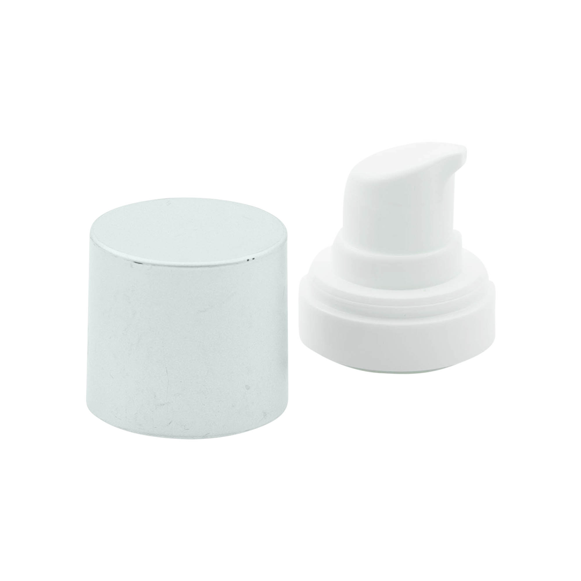 Testa pompa dosatrice airless 'Micro', plastica PP, argento Testa pompa dosatrice airless 'Micro', plastica PP, argento