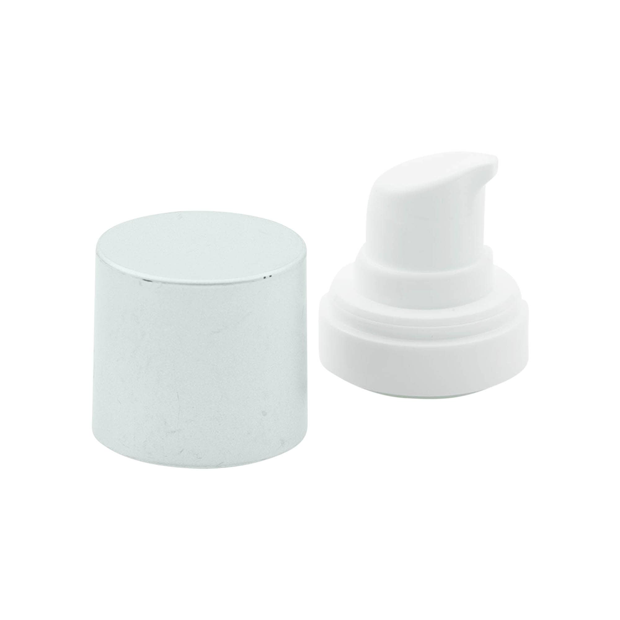 Testa pompa dosatrice airless 'Micro', plastica PP, argento