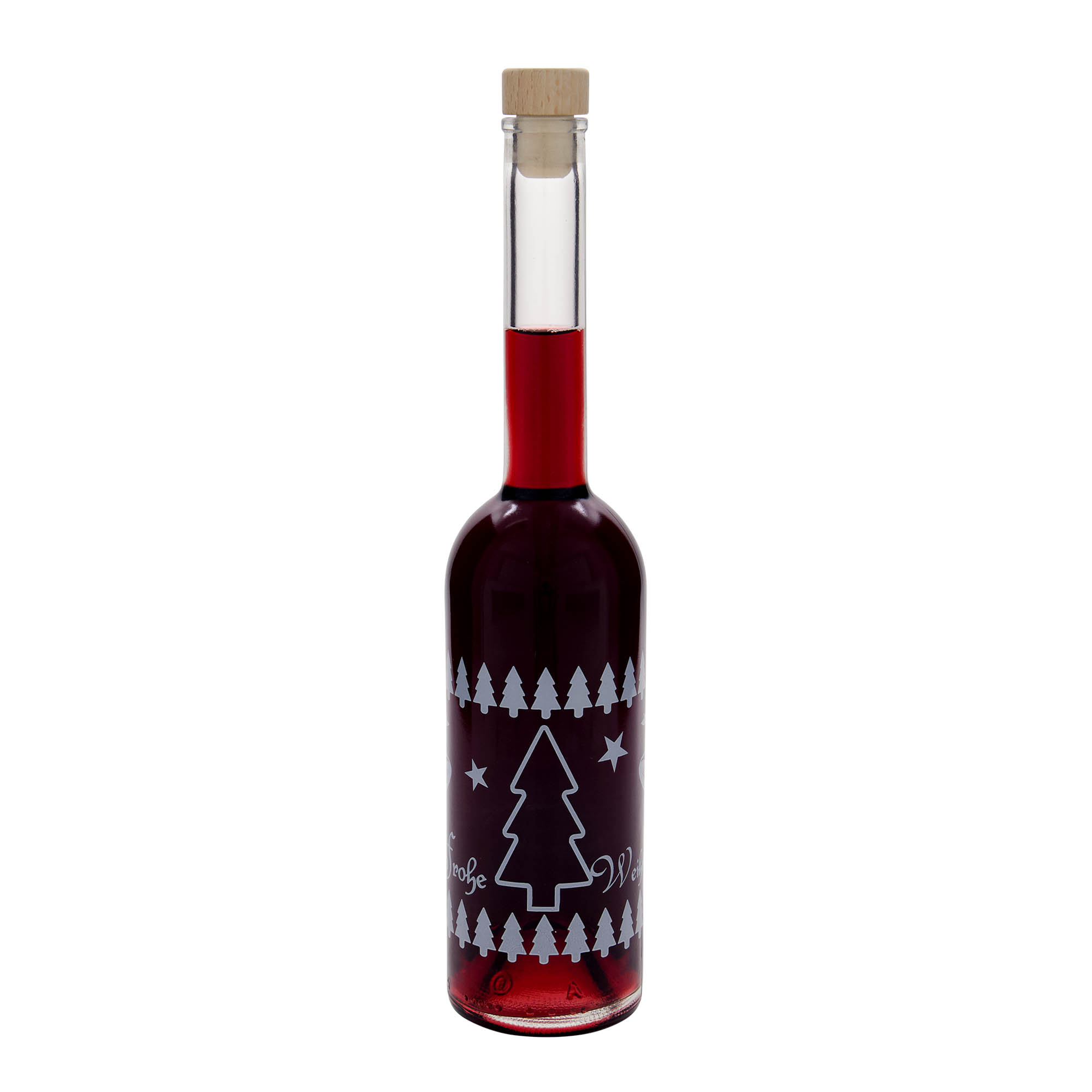 Bottiglia di vetro da 500 ml 'Opera', motivo: Natale classico, bocca: sughero Bottiglia di vetro da 500 ml 'Opera', motivo: Natale classico, bocca: sughero