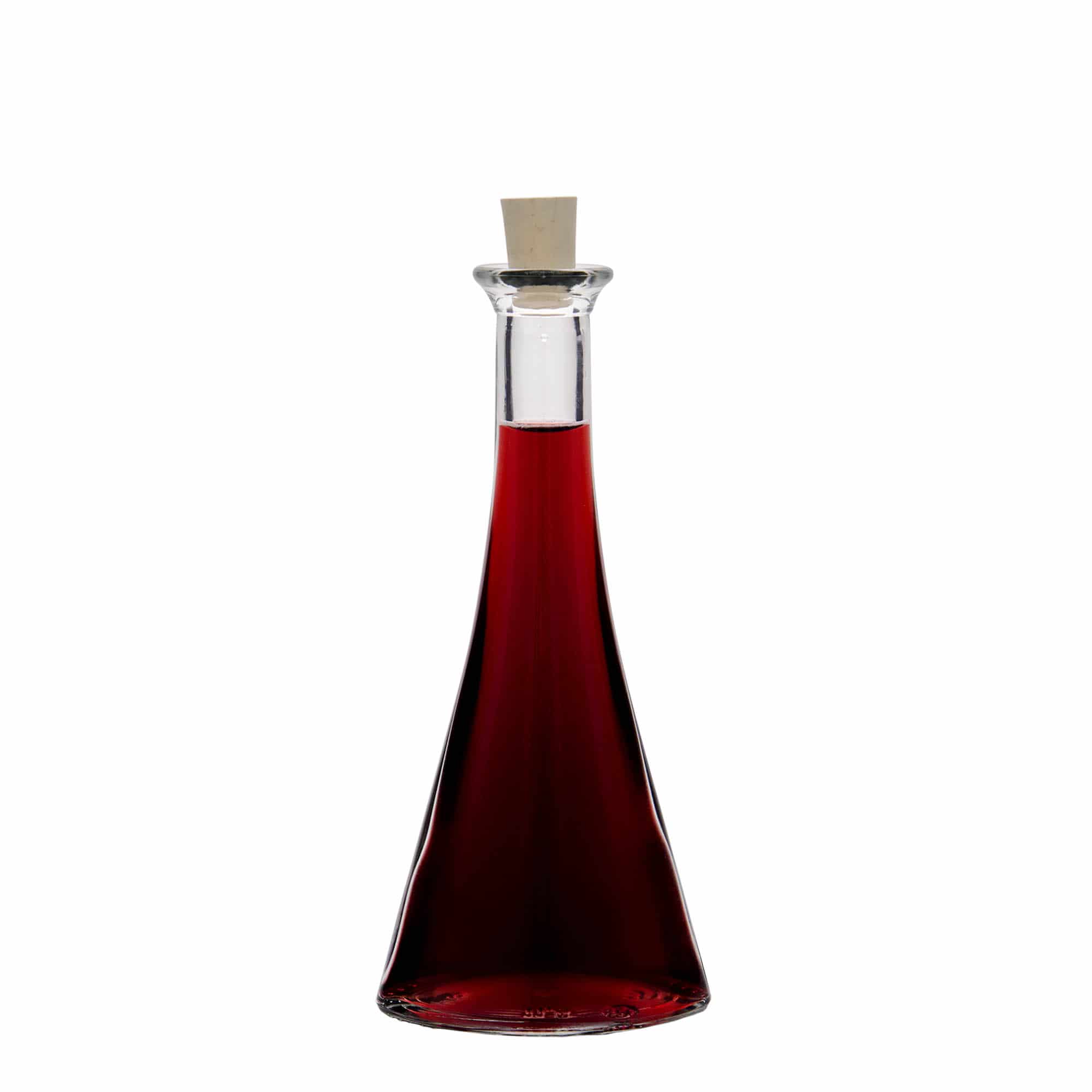 100 ml Bottiglia di vetro 'Veronica', semicircolare, imboccatura: fascetta
