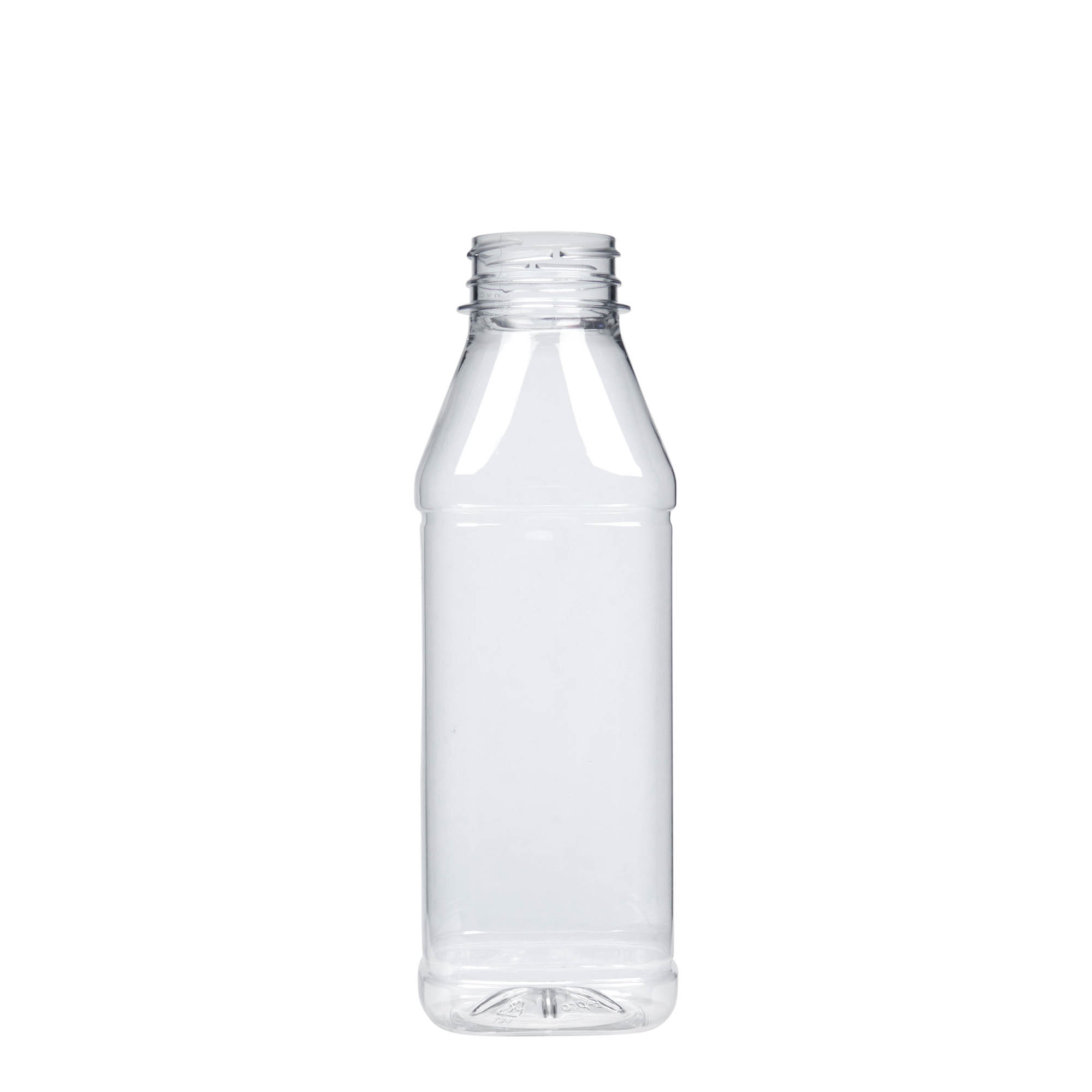 Bottiglia PET 500 ml 'Milk and Juice Carré', quadrata, plastica, bocca: 38 mm Bottiglia PET 500 ml 'Milk and Juice Carré', quadrata, plastica, bocca: 38 mm