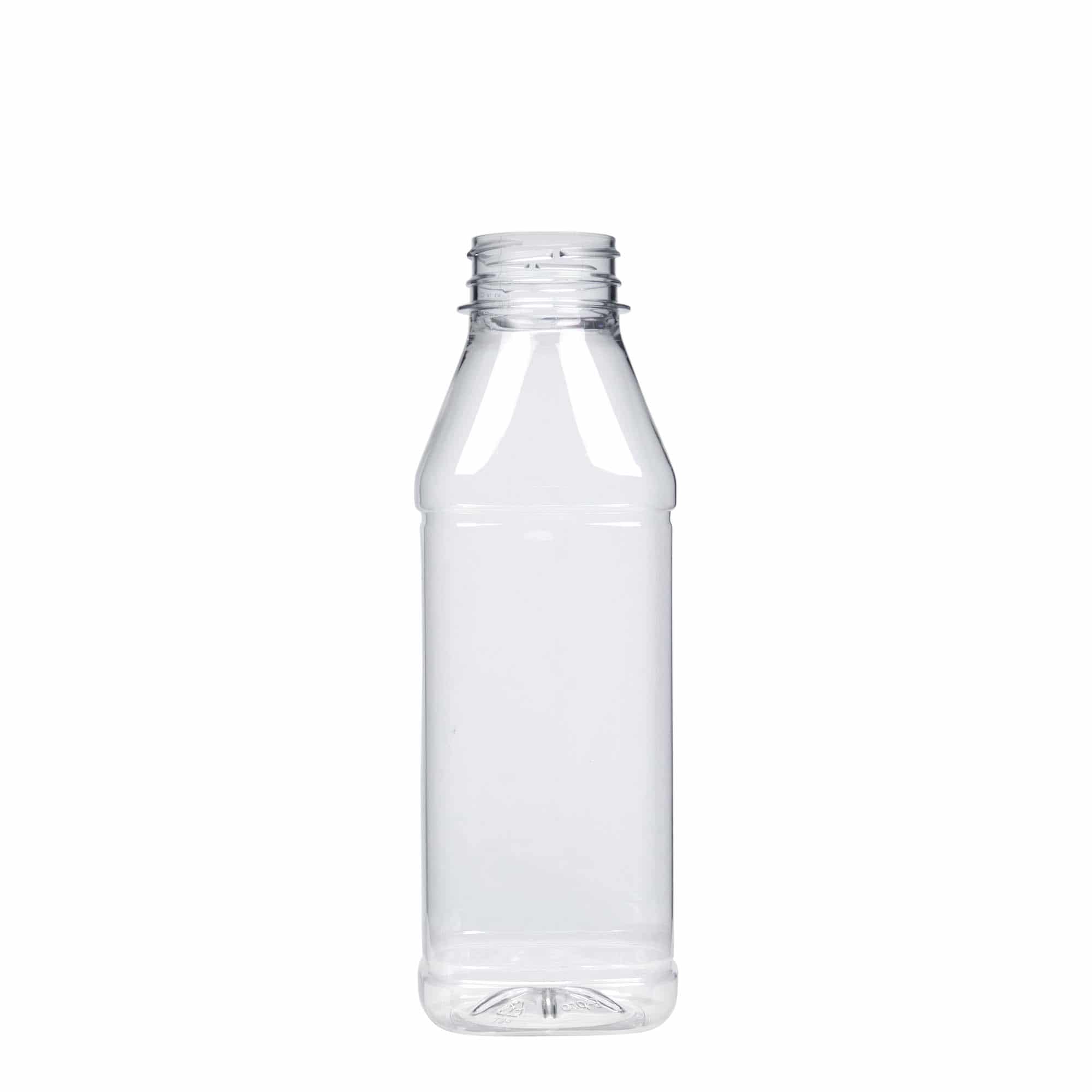 Bottiglia PET 500 ml 'Milk and Juice Carré', quadrata, plastica, bocca: 38 mm