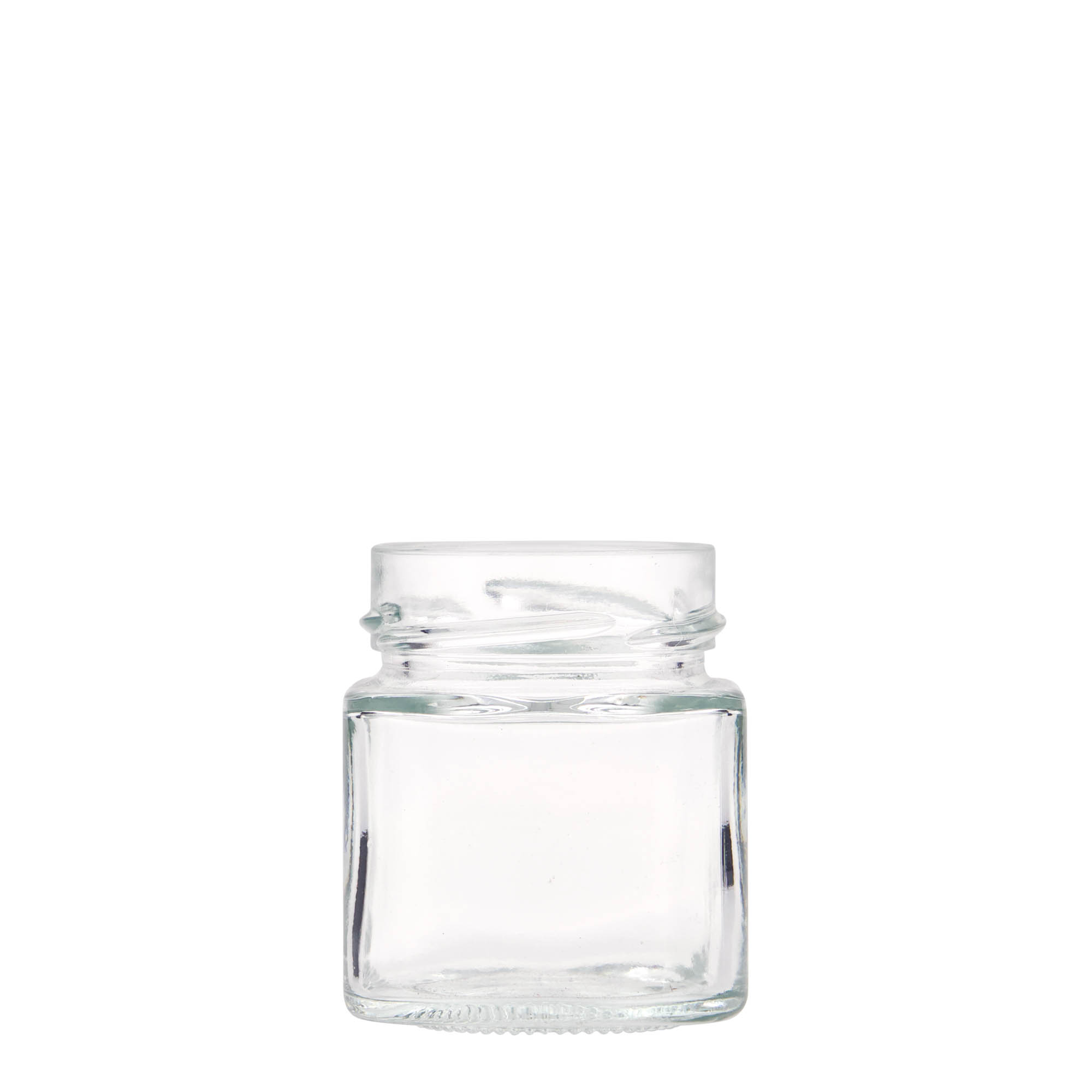 156 ml Vasetto quadrato, vetro 'Funny', imboccatura: Twist-Off Deep (DTO 58) 156 ml Vasetto quadrato, vetro 'Funny', imboccatura: Twist-Off Deep (DTO 58)