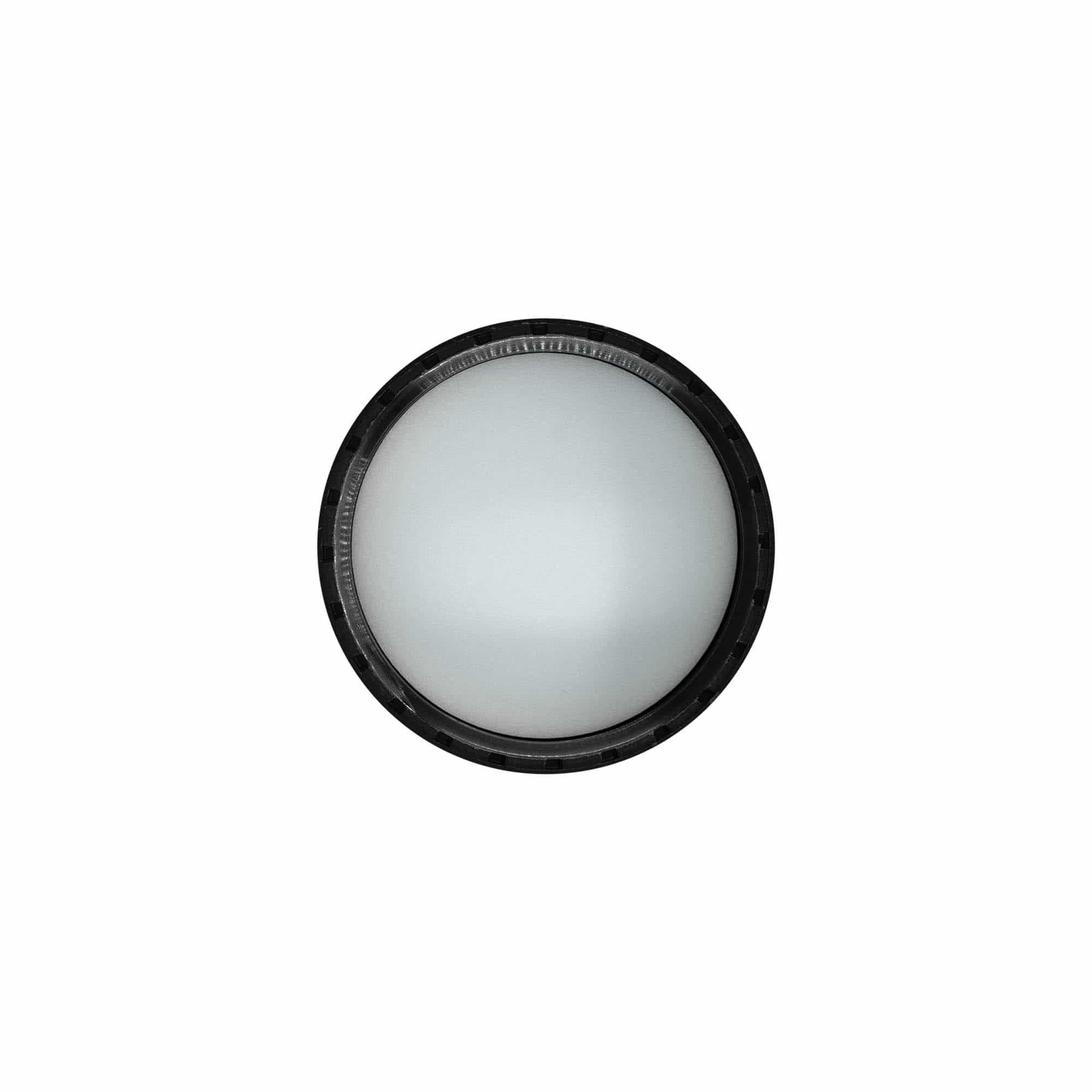 Tappo a vite con inserto in EPE, plastica PP, nero, per bocca: DIN 60 Tappo a vite con inserto in EPE, plastica PP, nero, per bocca: DIN 60