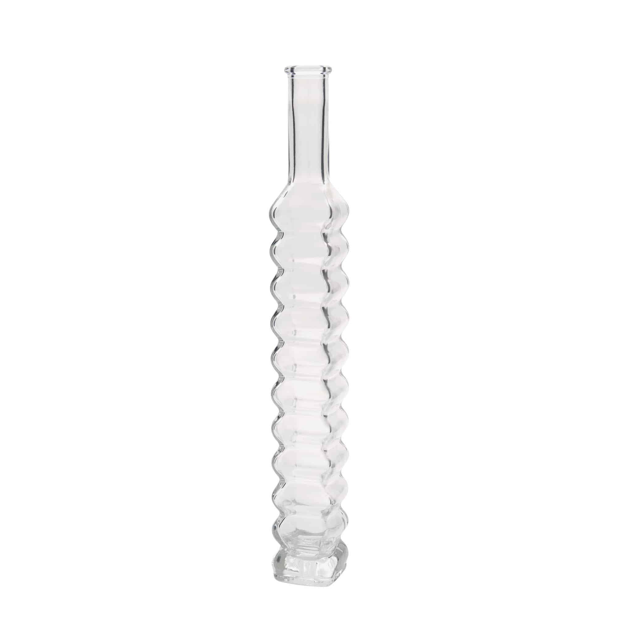 Bottiglia di vetro 200 ml 'Roma, quadrata, bocca: tappo in sughero' Bottiglia di vetro 200 ml 'Roma, quadrata, bocca: tappo in sughero'