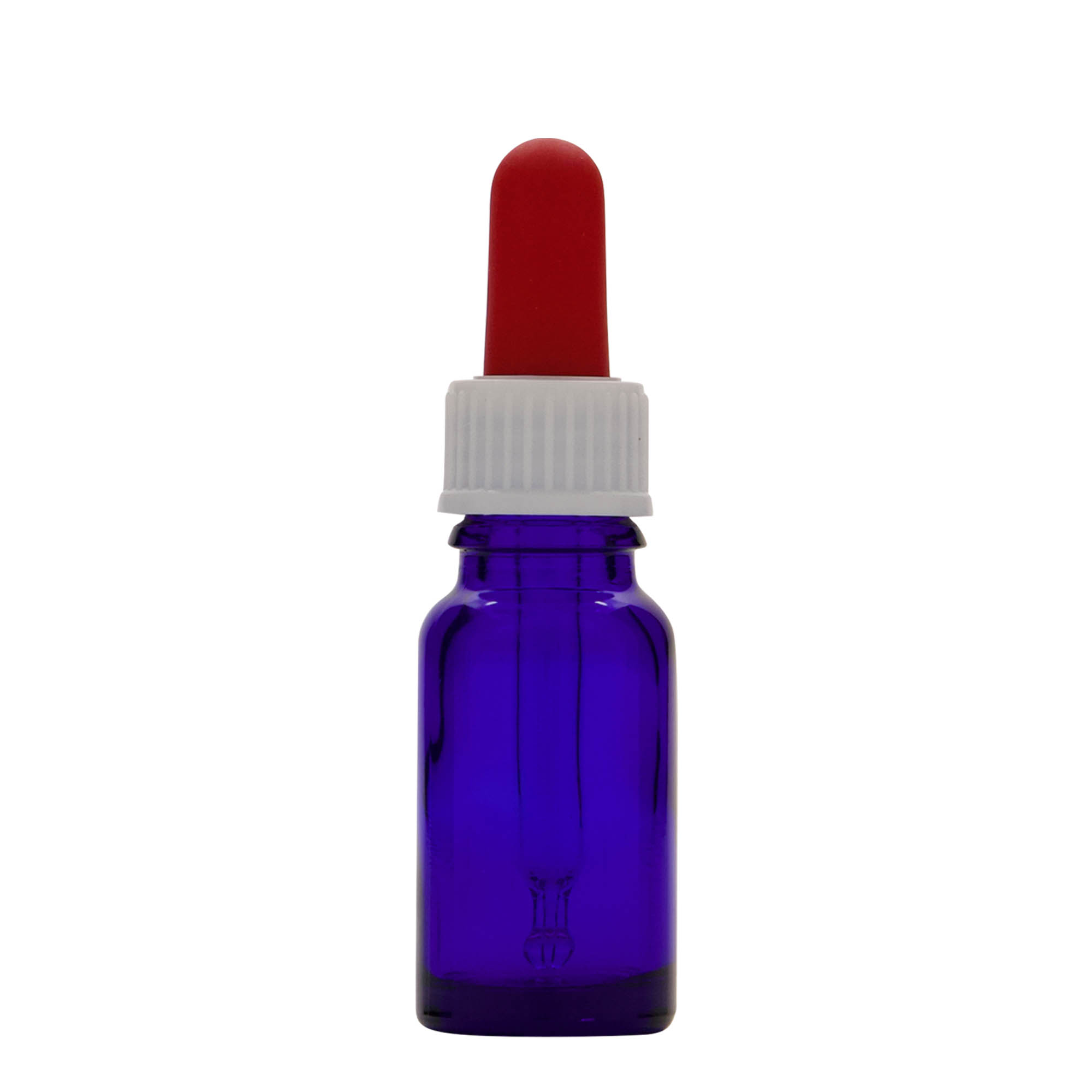 Bottiglia con contagocce da 10 ml, medicina, vetro, blu reale-rosso, bocca: DIN 18 Bottiglia con contagocce da 10 ml, medicina, vetro, blu reale-rosso, bocca: DIN 18