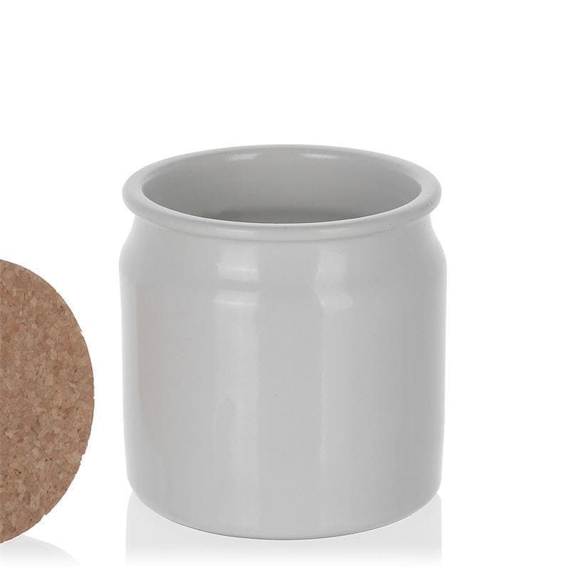 160 ml Vasetto in ceramica/grès, bianco, imboccatura: fascetta