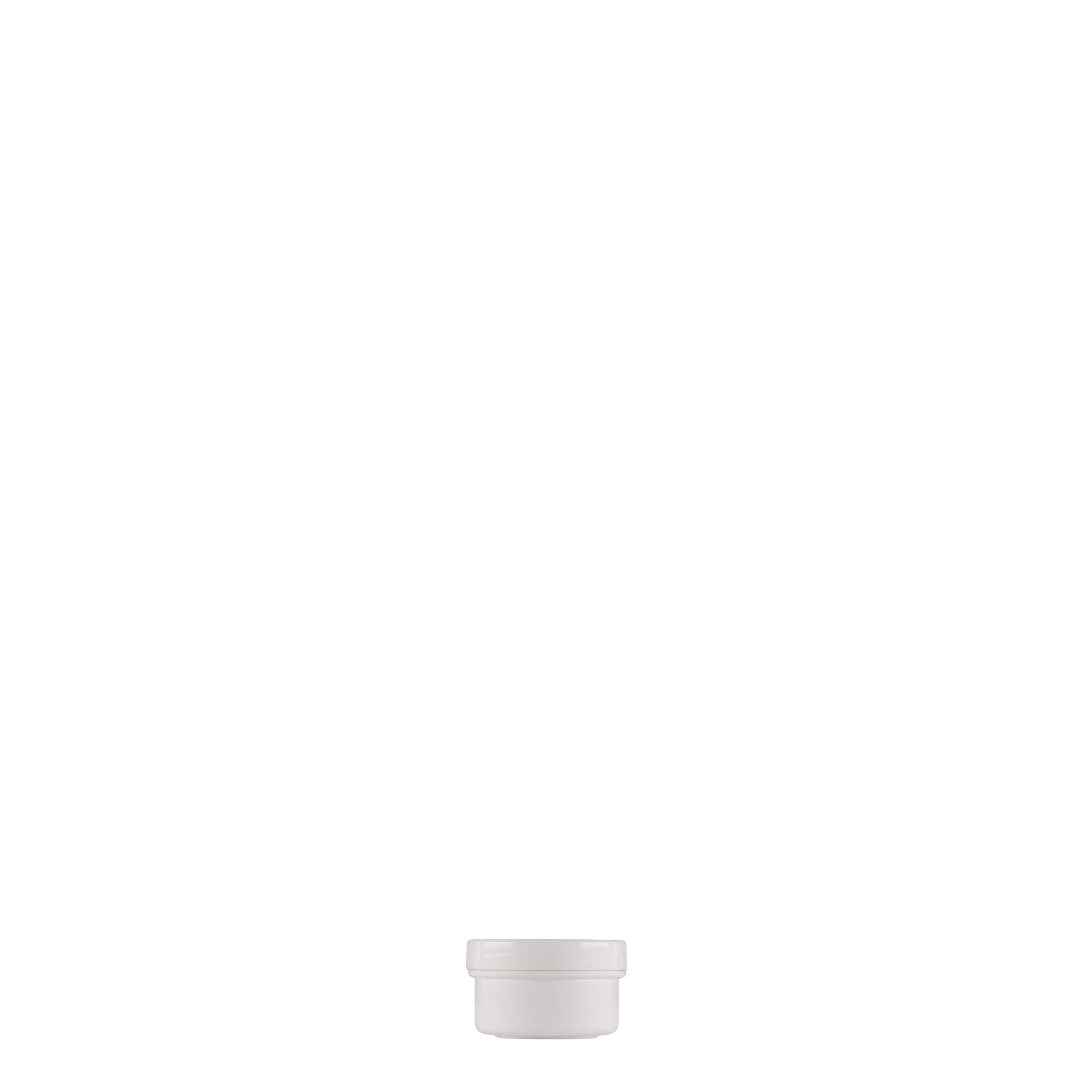 6 ml barattolo in plastica 'White Line', PP, bianco, bocca: chiusura a vite 6 ml barattolo in plastica 'White Line', PP, bianco, bocca: chiusura a vite