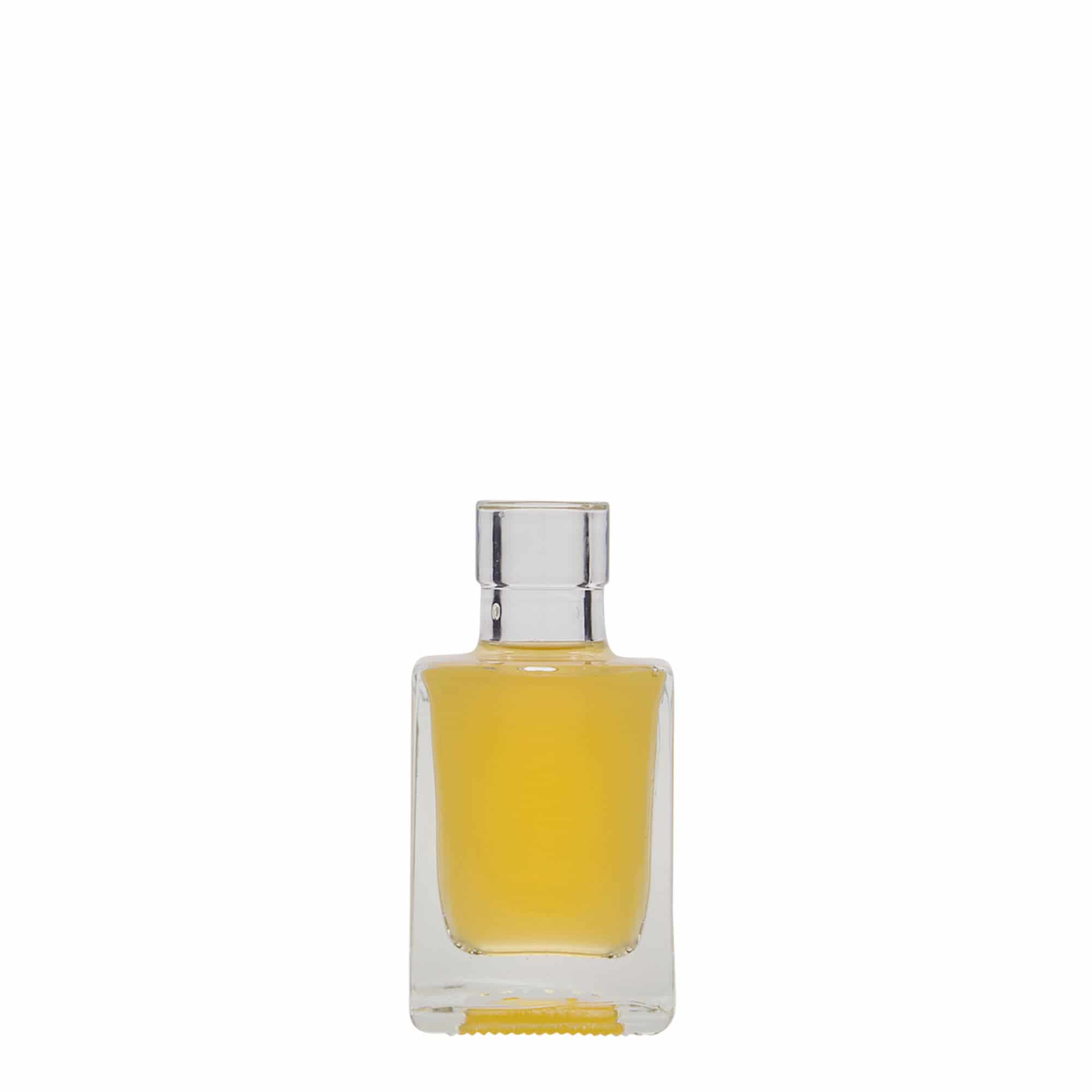 Bottiglia di vetro da 50 ml 'Cube', quadrata, bocca: sughero