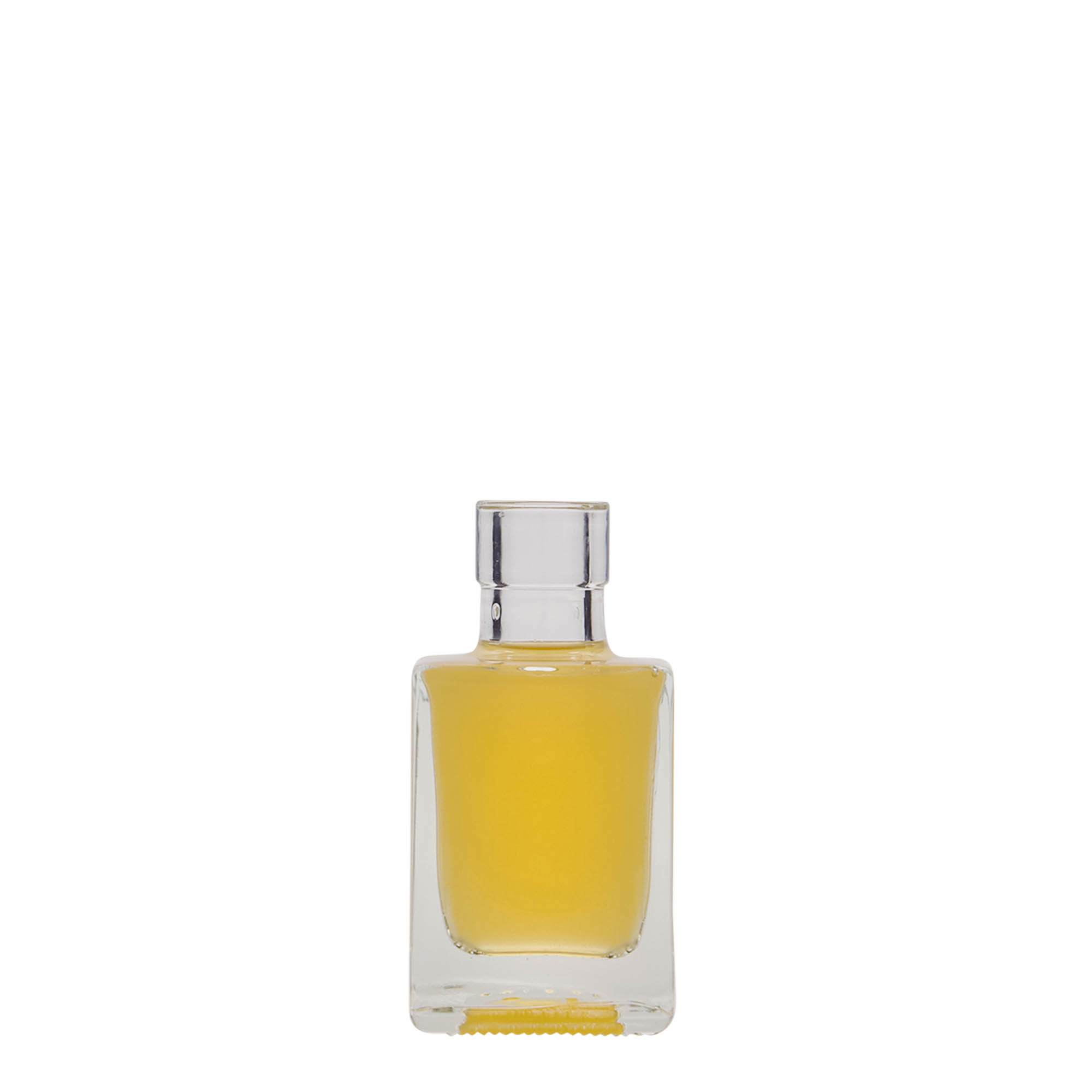 Bottiglia di vetro da 50 ml 'Cube', quadrata, bocca: sughero Bottiglia di vetro da 50 ml 'Cube', quadrata, bocca: sughero