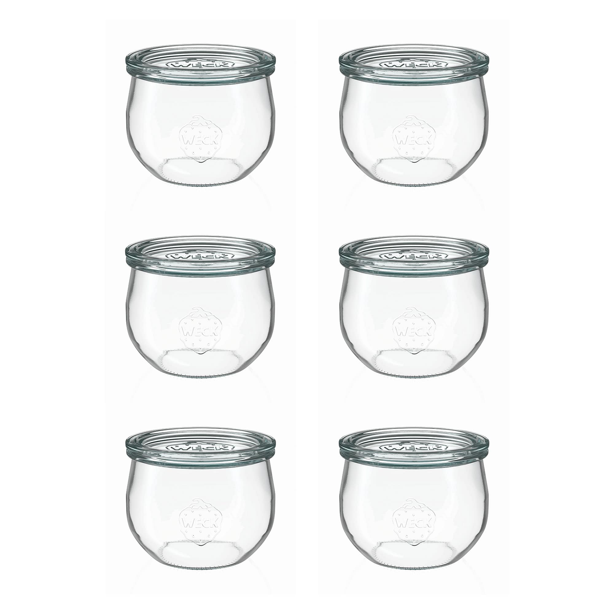 6x 580 ml vaso WECK a tulipano con coperchio in vetro RR 100