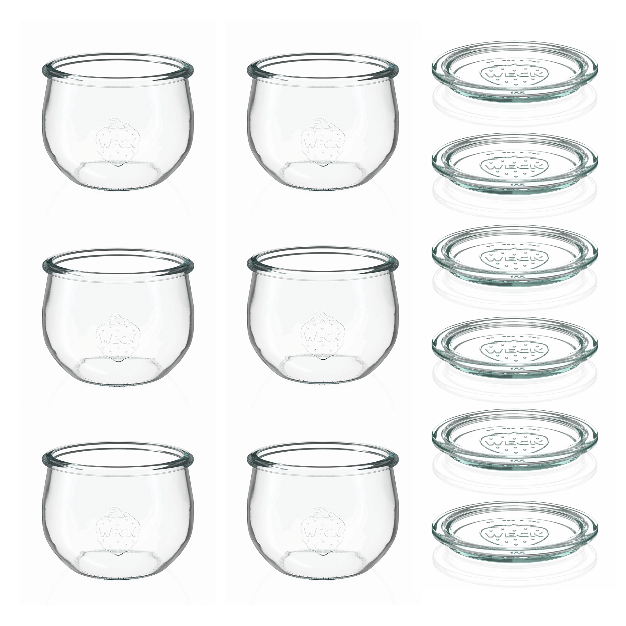 6x 580 ml vaso WECK a tulipano con coperchio in vetro RR 100