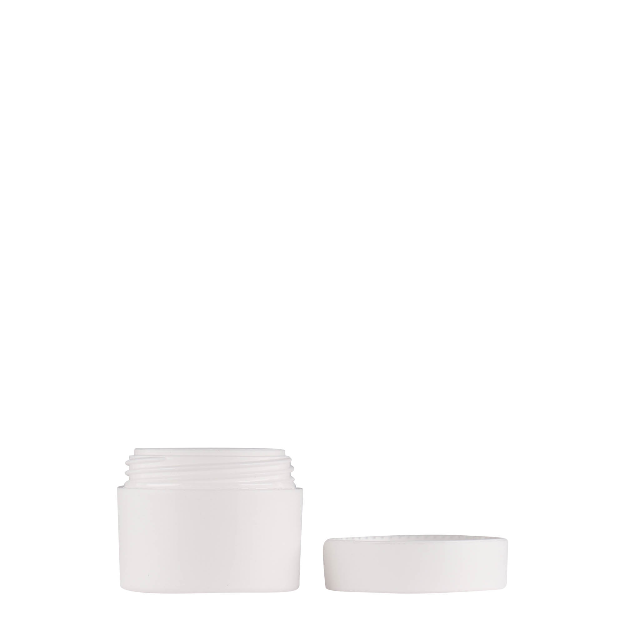 5 ml vasetto in plastica 'Antonella', PP, bianco, apertura: chiusura a vite