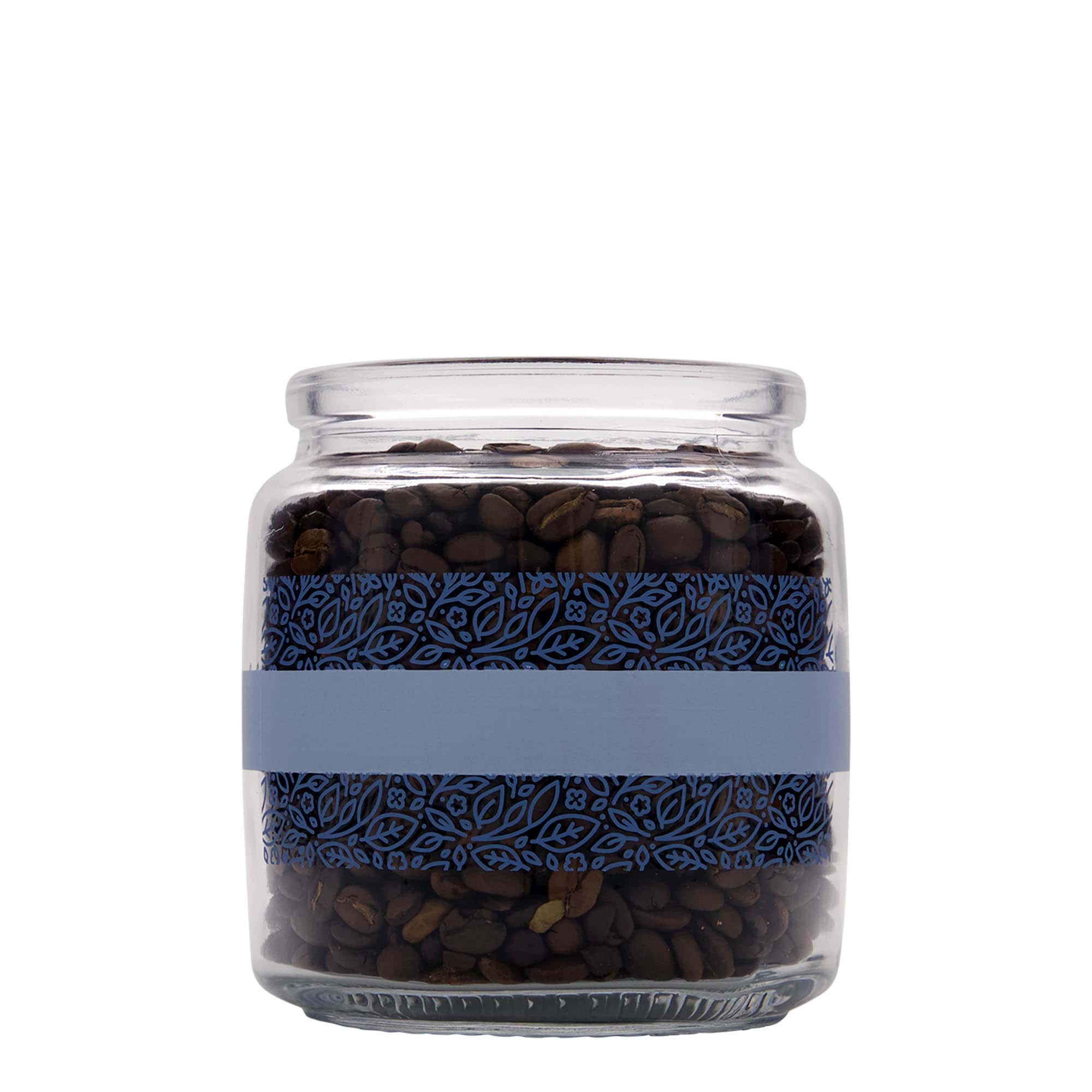 750 ml Vetro con tappo di sughero 'Giara', motivo: Naturalmente blu, bocca: sughero