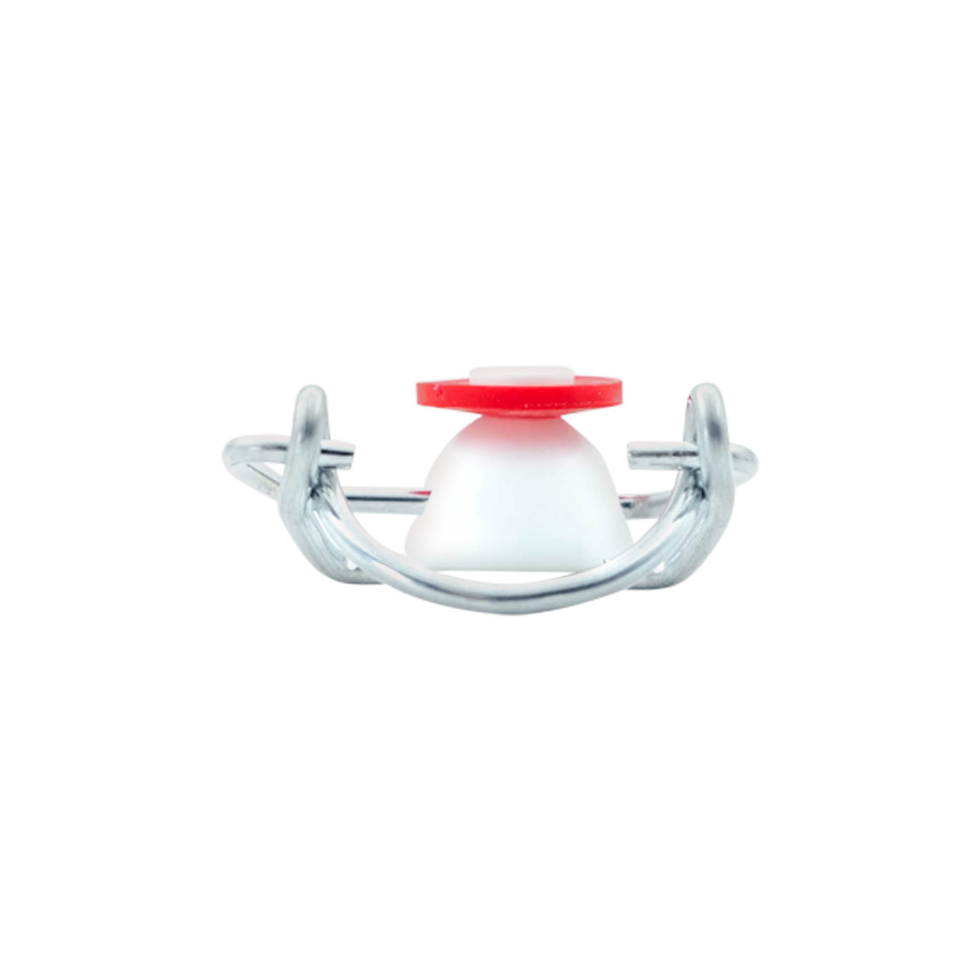 Chiusura a clip mini, plastica, rosso-bianco