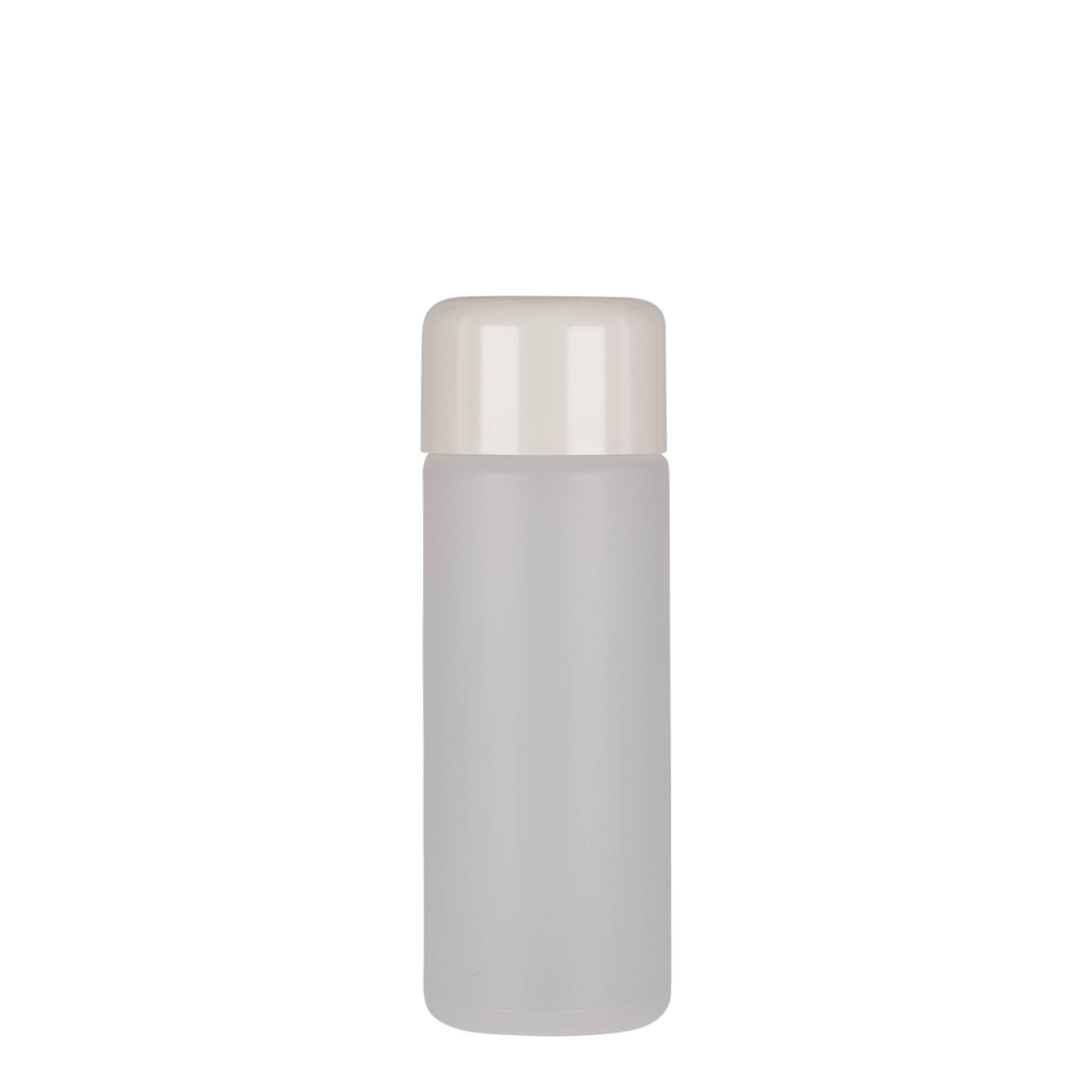 100 ml bottiglia rotonda, plastica PE, naturale, bocca: chiusura a vite