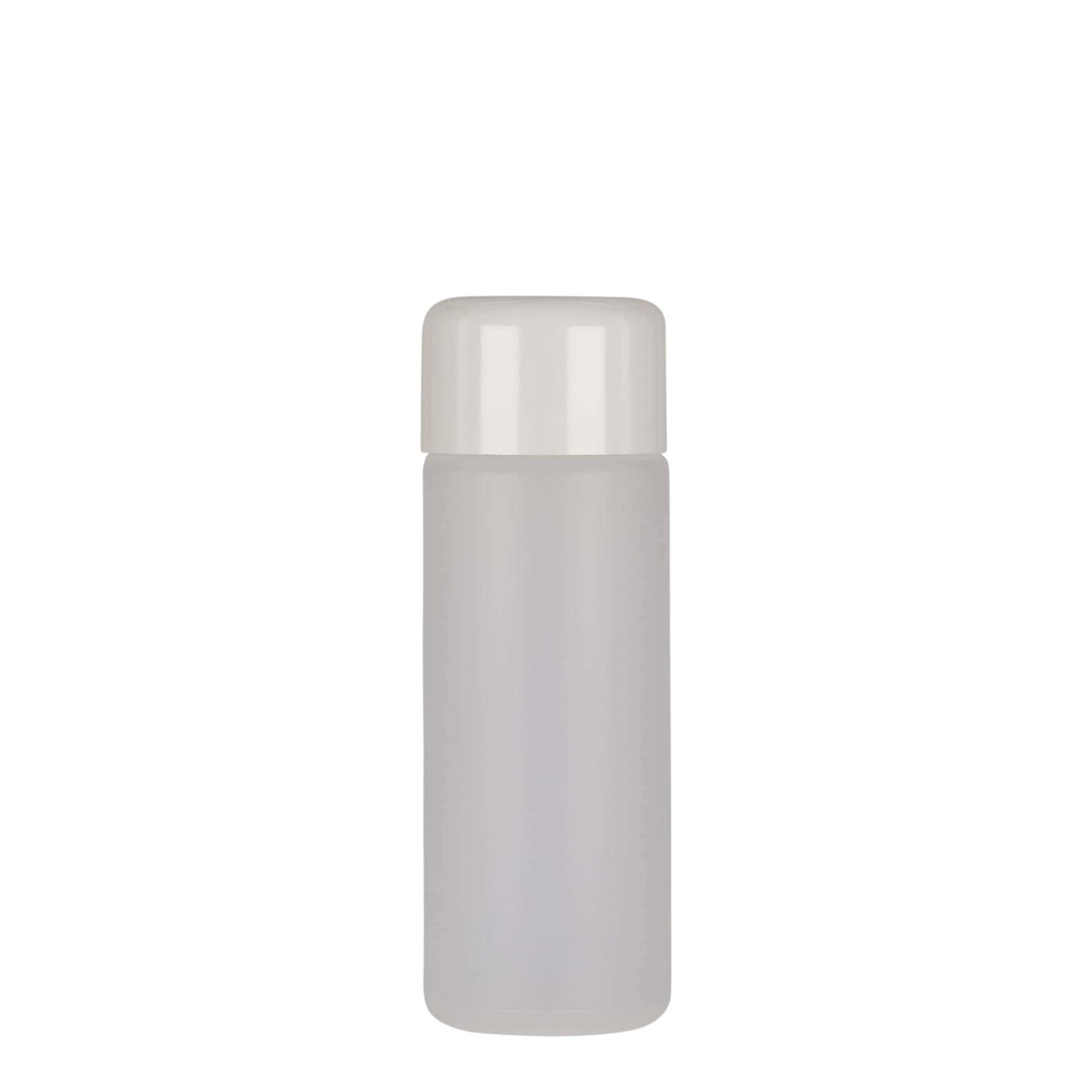 100 ml bottiglia rotonda, plastica PE, naturale, bocca: chiusura a vite