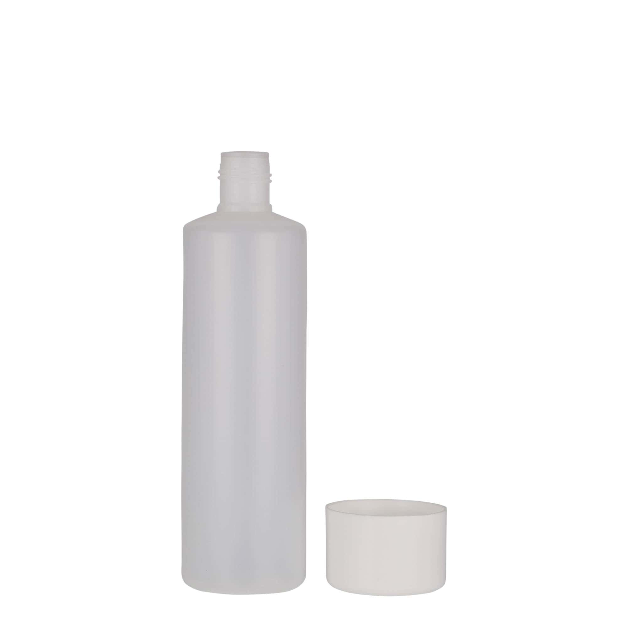 250 ml bottiglia rotonda, plastica PE, naturale, bocca: chiusura a vite 250 ml bottiglia rotonda, plastica PE, naturale, bocca: chiusura a vite