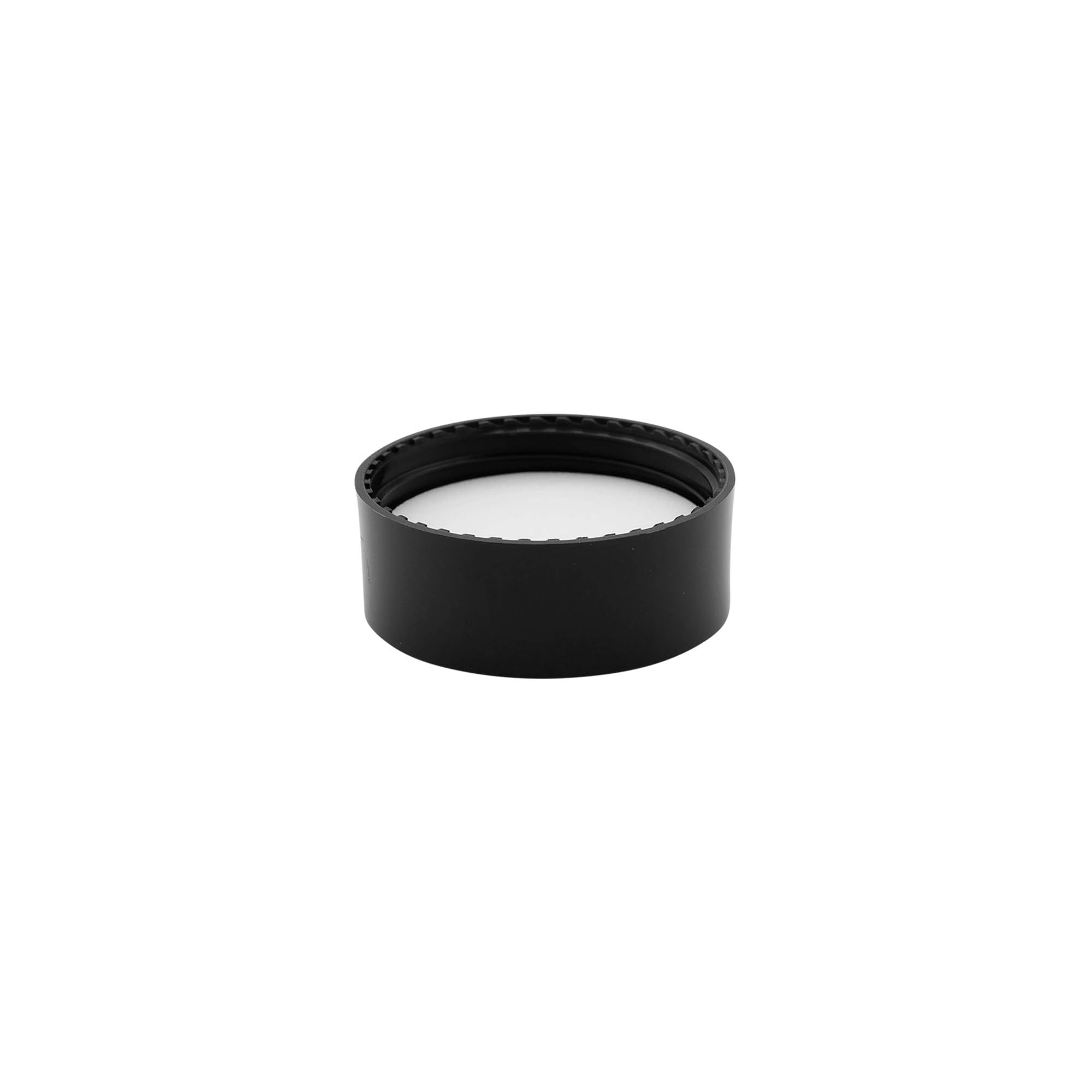 Tappo a vite, plastica PP, nero, per bocca: 58/400 Tappo a vite, plastica PP, nero, per bocca: 58/400