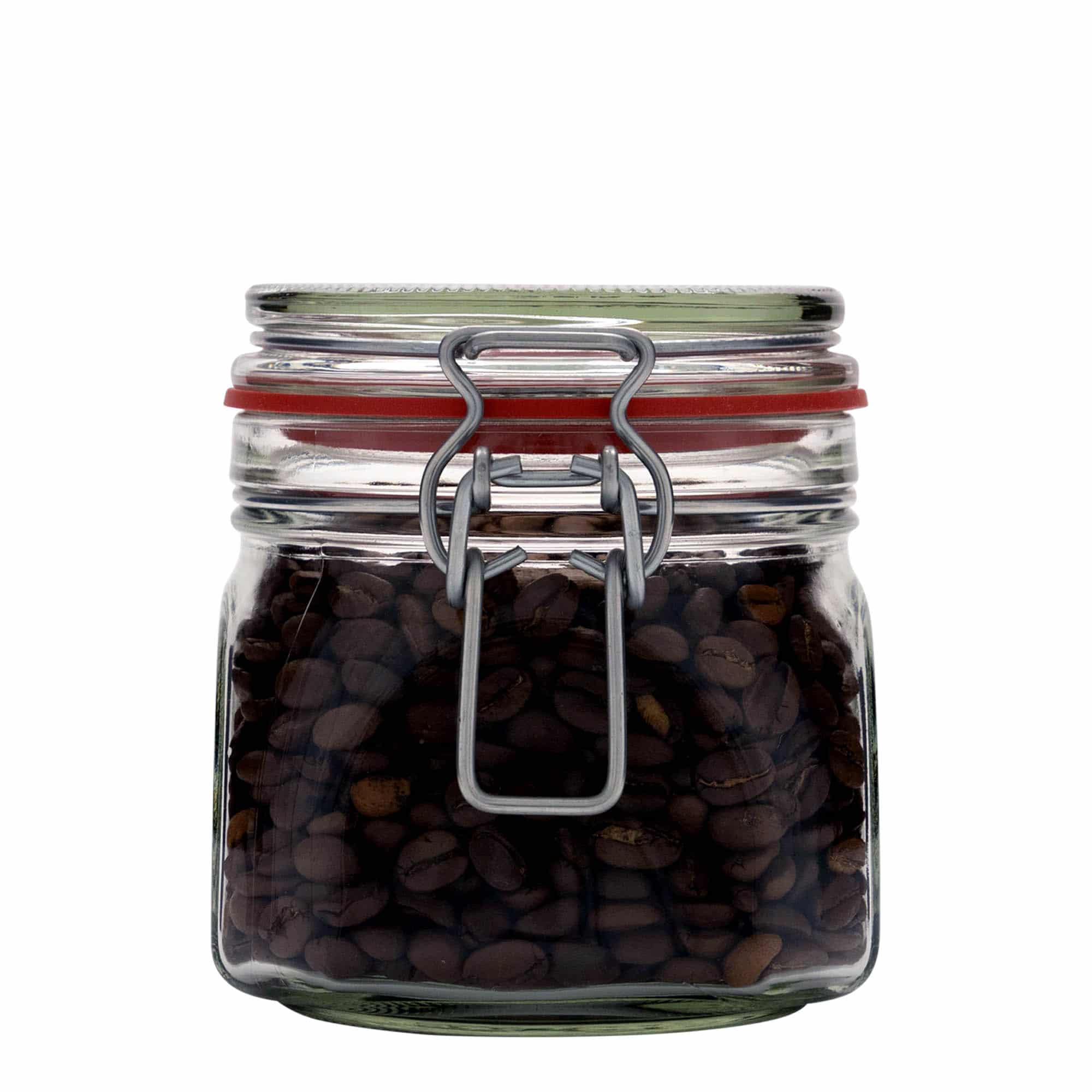 634 ml Barattolo ermetico, quadrato, vetro, imboccatura: chiusura meccanica