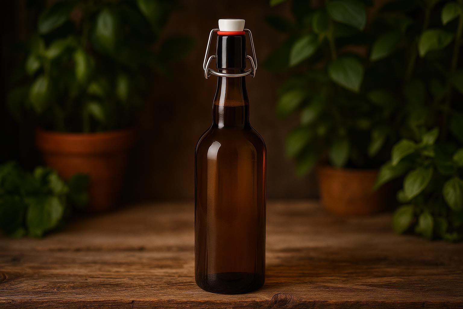 Bottiglia di birra 1.000 ml Belgio, vetro, verde antico, bocca: chiusura a leva Bottiglia di birra 1.000 ml Belgio, vetro, verde antico, bocca: chiusura a leva