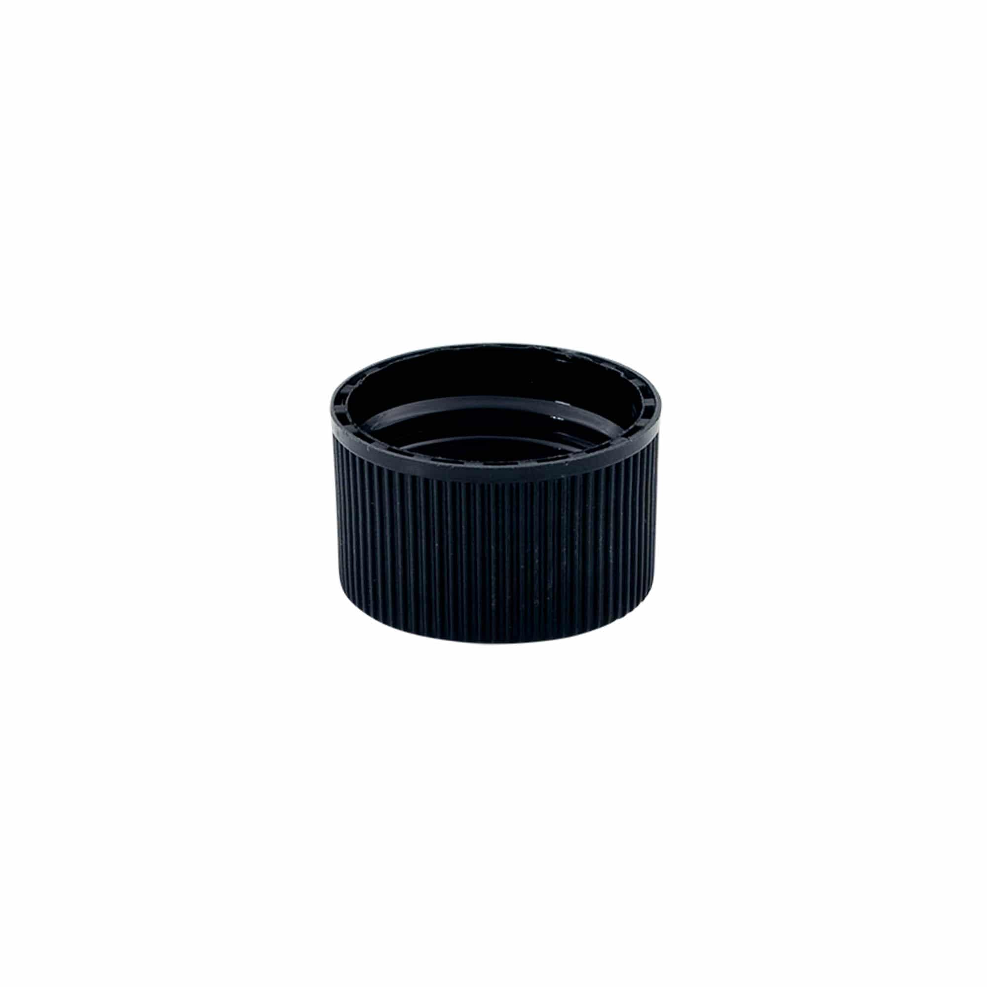 Tappo a vite con inserto EPE, plastica PE, nero, per bocca: DIN 25
