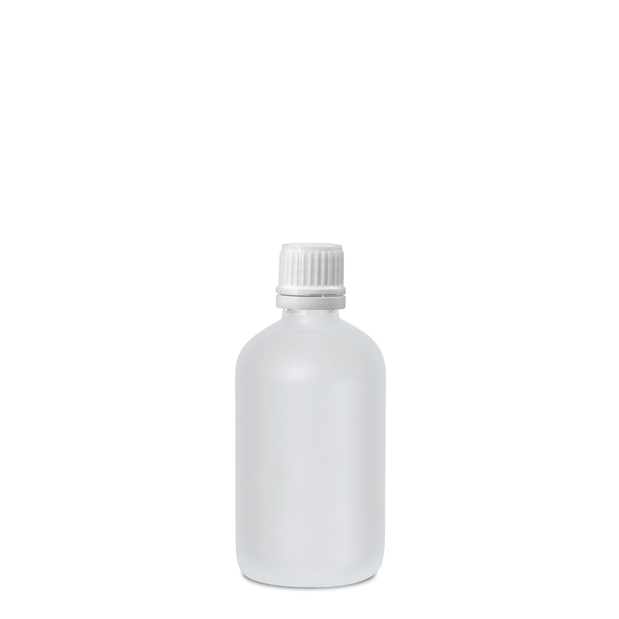 100 ml bottiglia medicinale, vetro, satinato, bocca: DIN 18