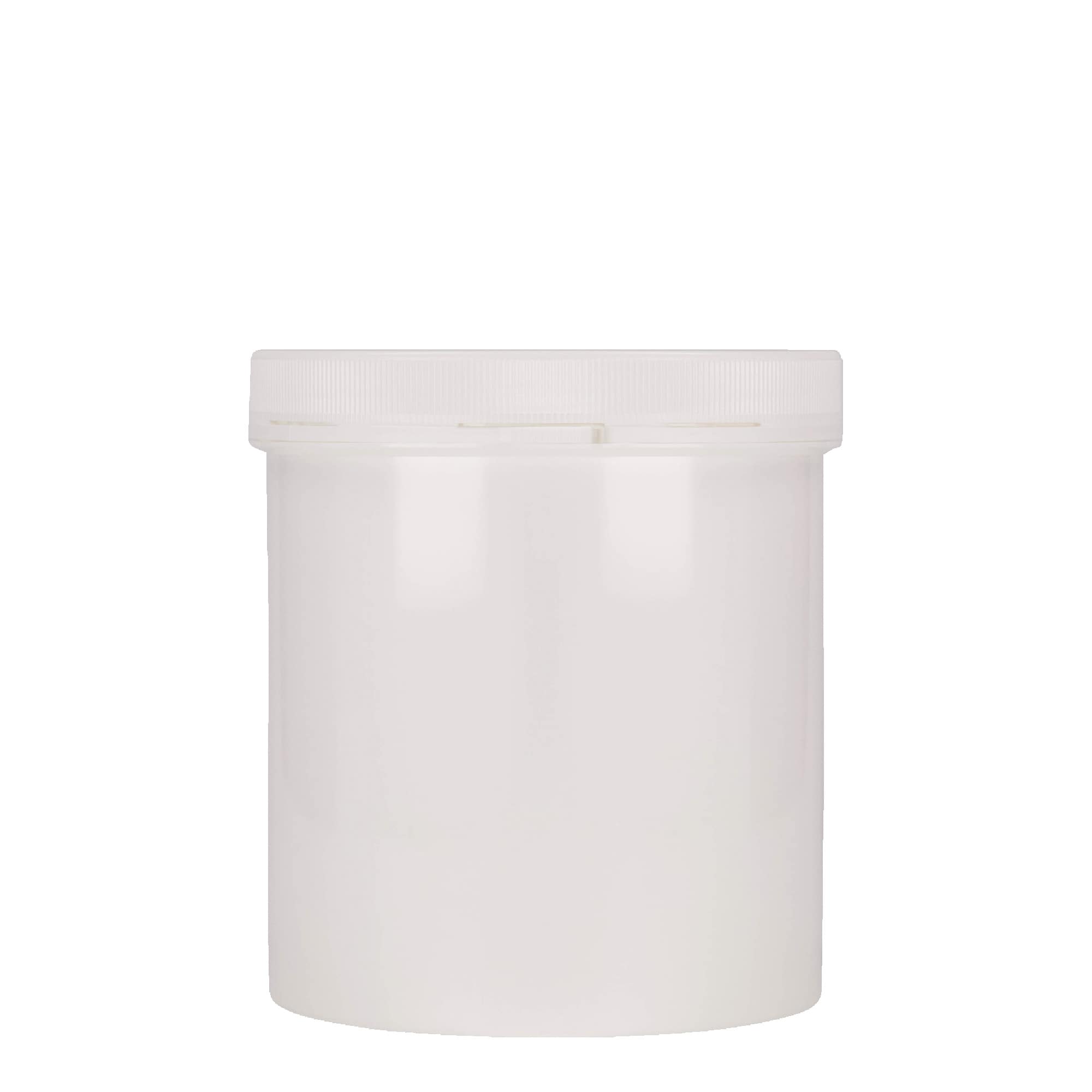 1.000 ml barattolo di plastica 'Securilock', PP, bianco, bocca: chiusura a vite 1.000 ml barattolo di plastica 'Securilock', PP, bianco, bocca: chiusura a vite