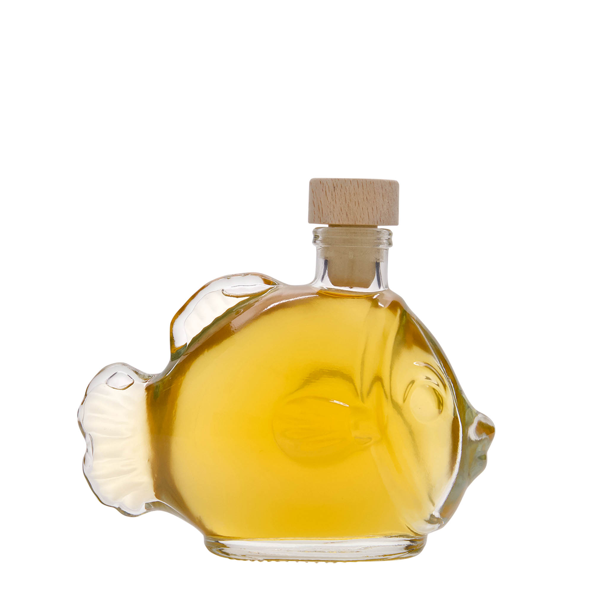 Bottiglia di vetro da 200 ml 'Pesce', bocca: sughero Bottiglia di vetro da 200 ml 'Pesce', bocca: sughero
