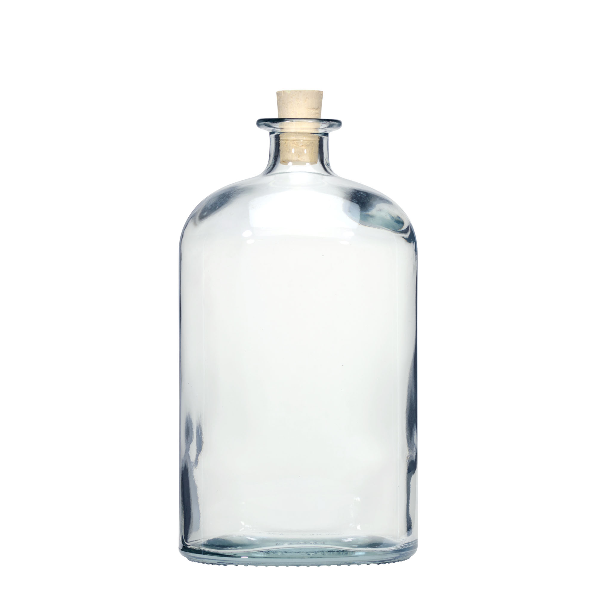 Bottiglia di vetro da 1.000 ml 'Dundee', ovale, bocca: tappo di sughero Bottiglia di vetro da 1.000 ml 'Dundee', ovale, bocca: tappo di sughero
