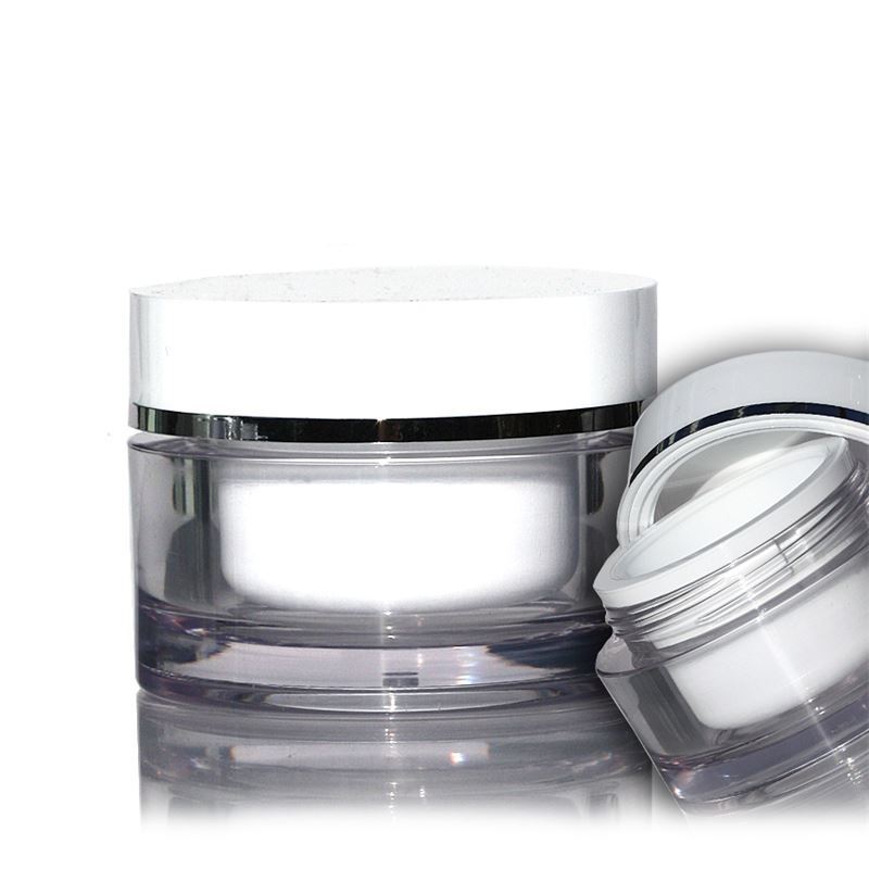 30 ml barattolo, plastica SAN, bianco, bocca: chiusura a vite