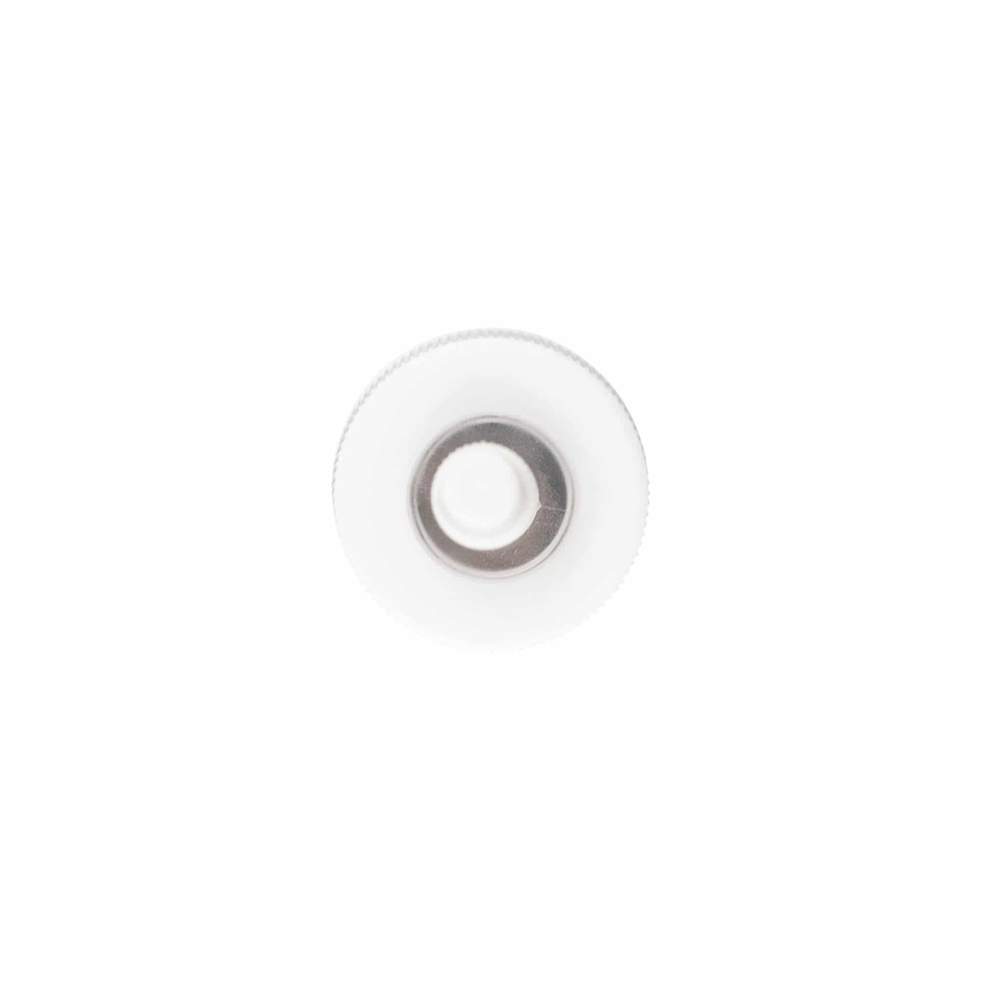 Chiusura a vite con applicatore, plastica PP, bianco, per bocca: 24/410