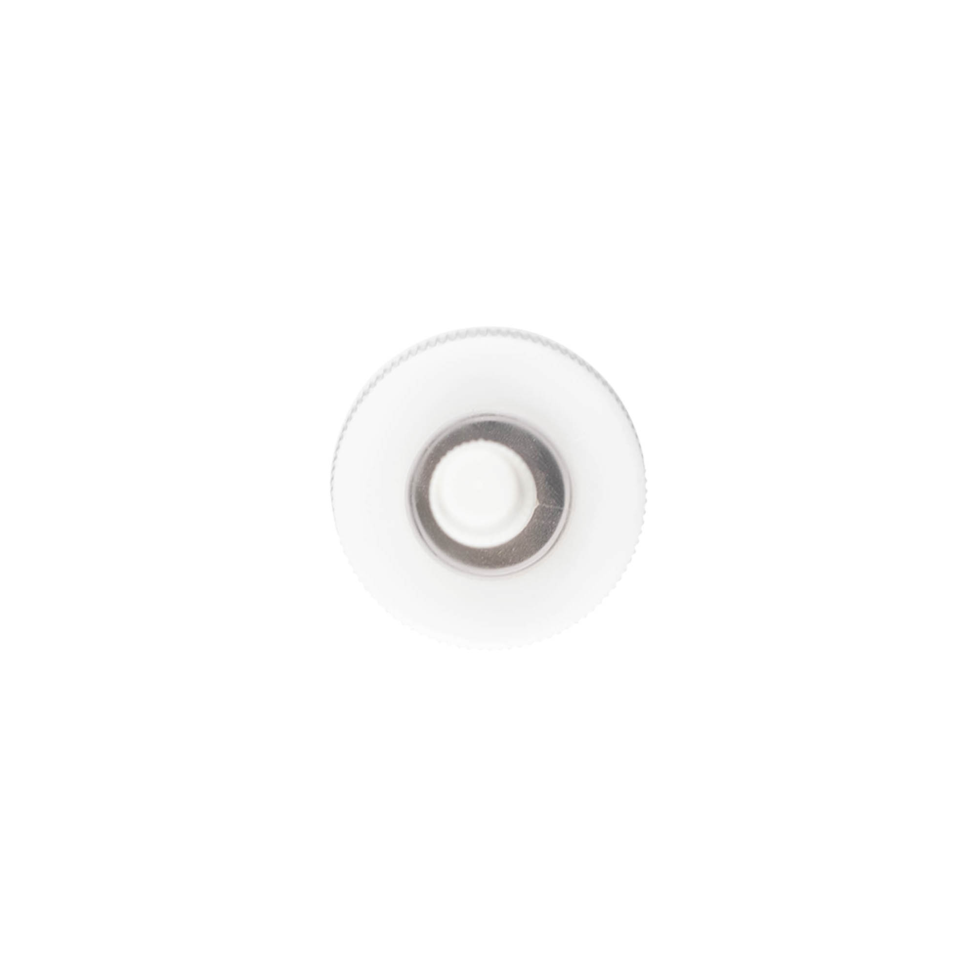Chiusura a vite con applicatore, plastica PP, bianco, per bocca: 24/410