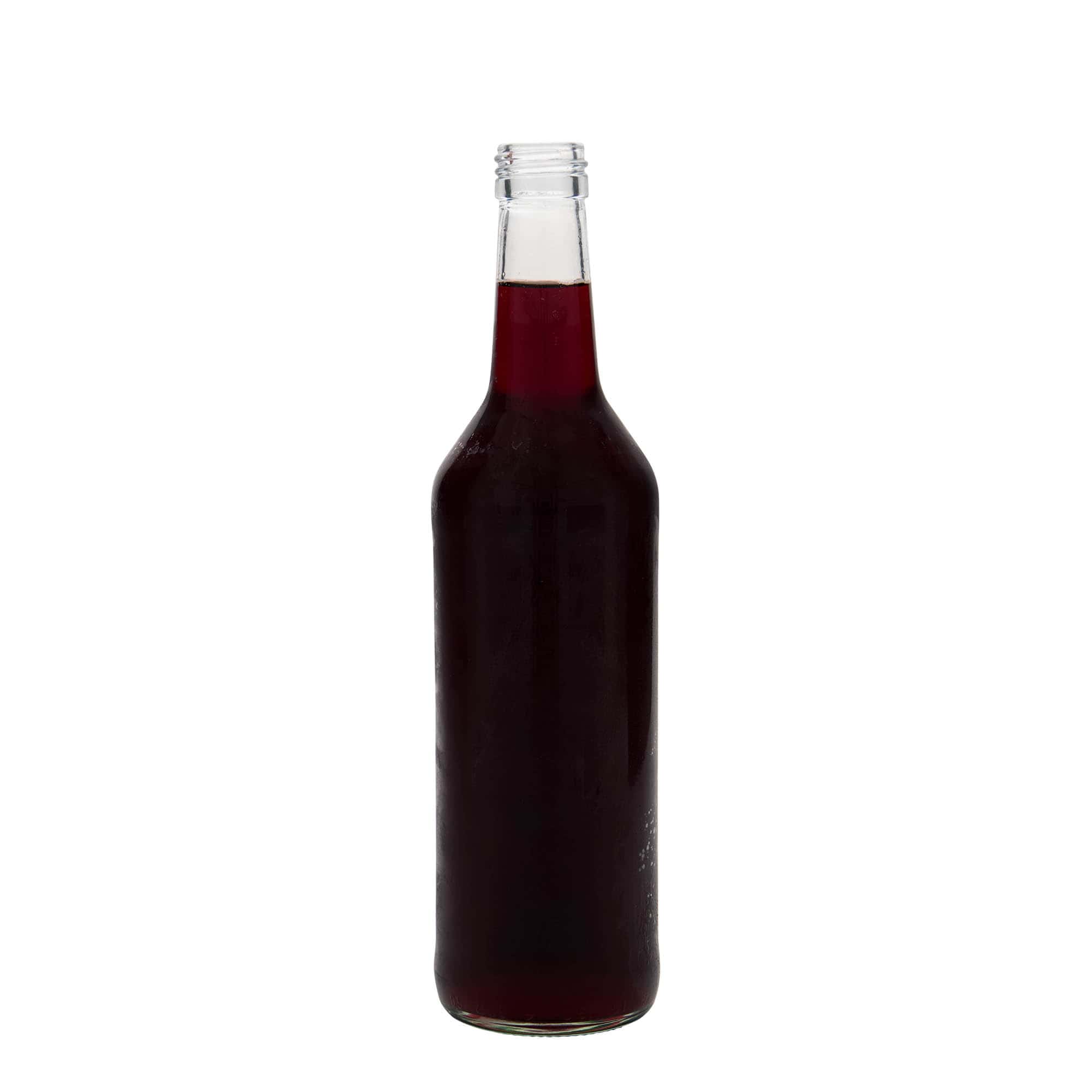 Bottiglia di vetro da 500 ml, collo dritto, bocca: PP 28